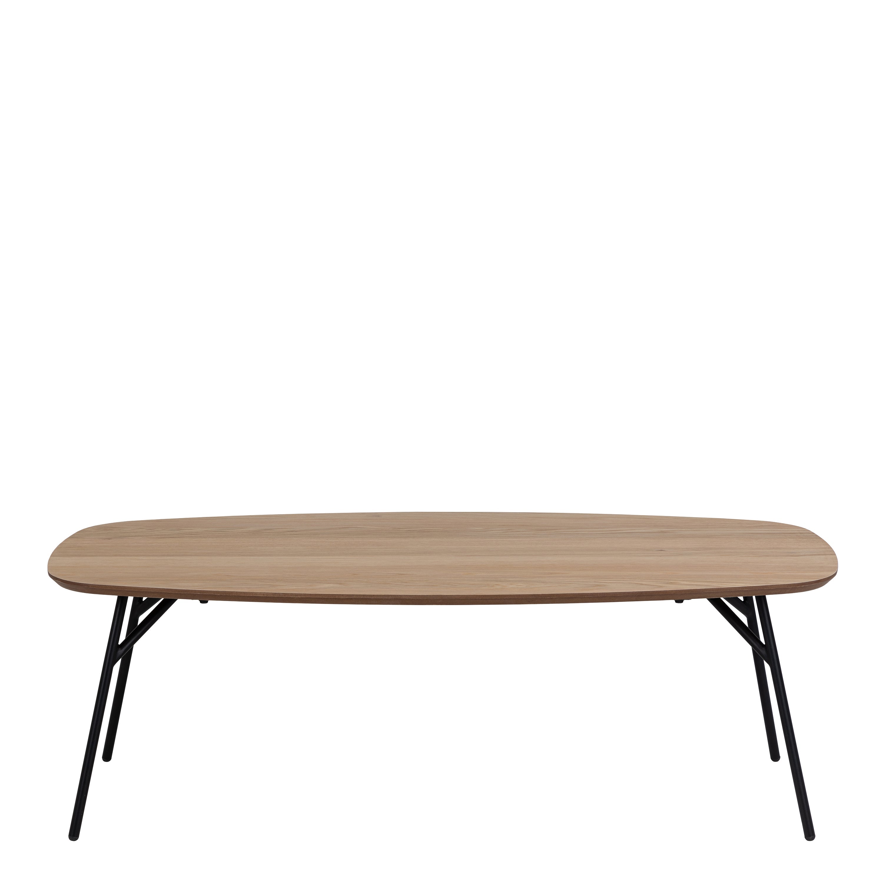 Caracas Rectangular Coffee Table in Oak and Matt Black – FTG, view 2