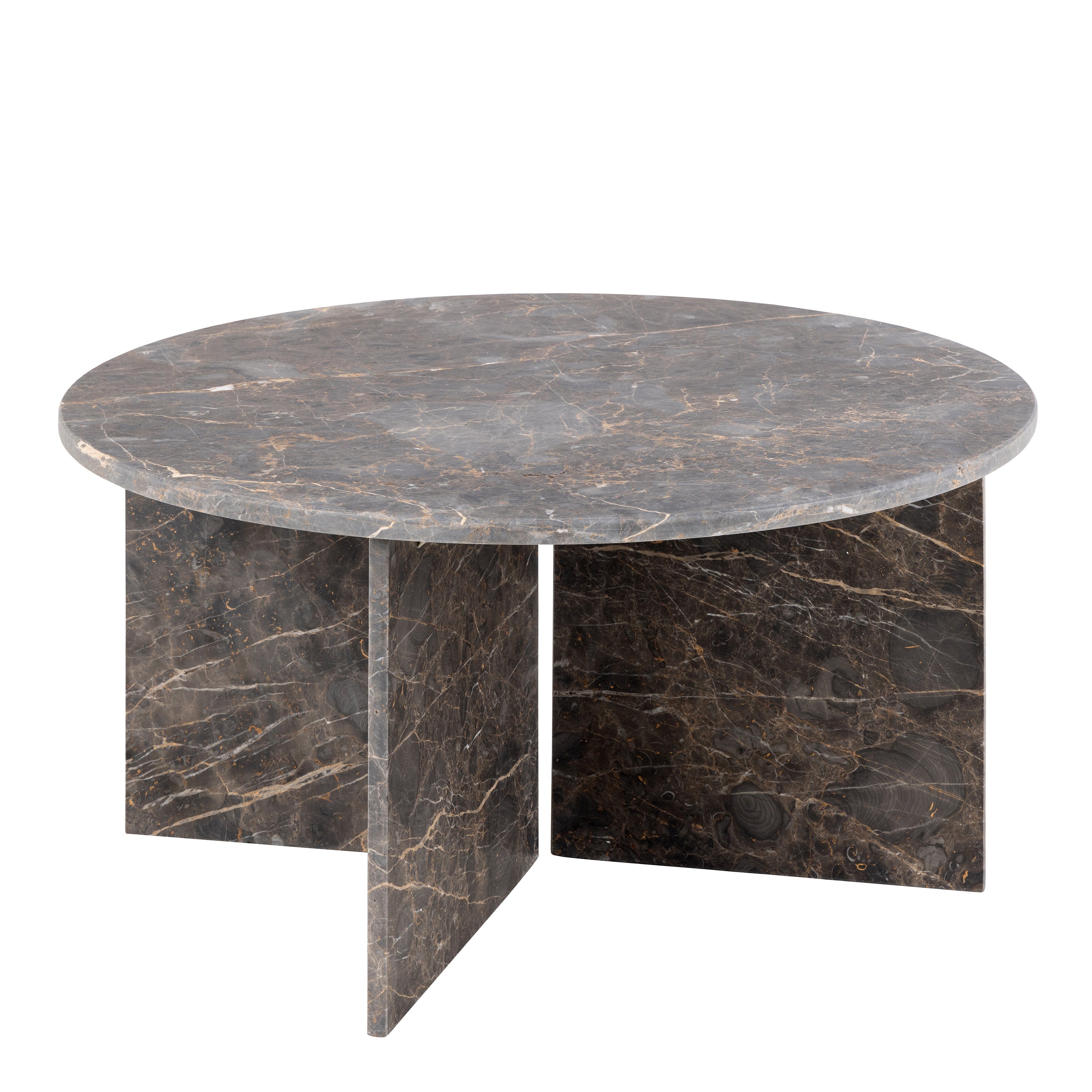 Vega Round Coffee Table with Marron Marble Top 90cm – FTG