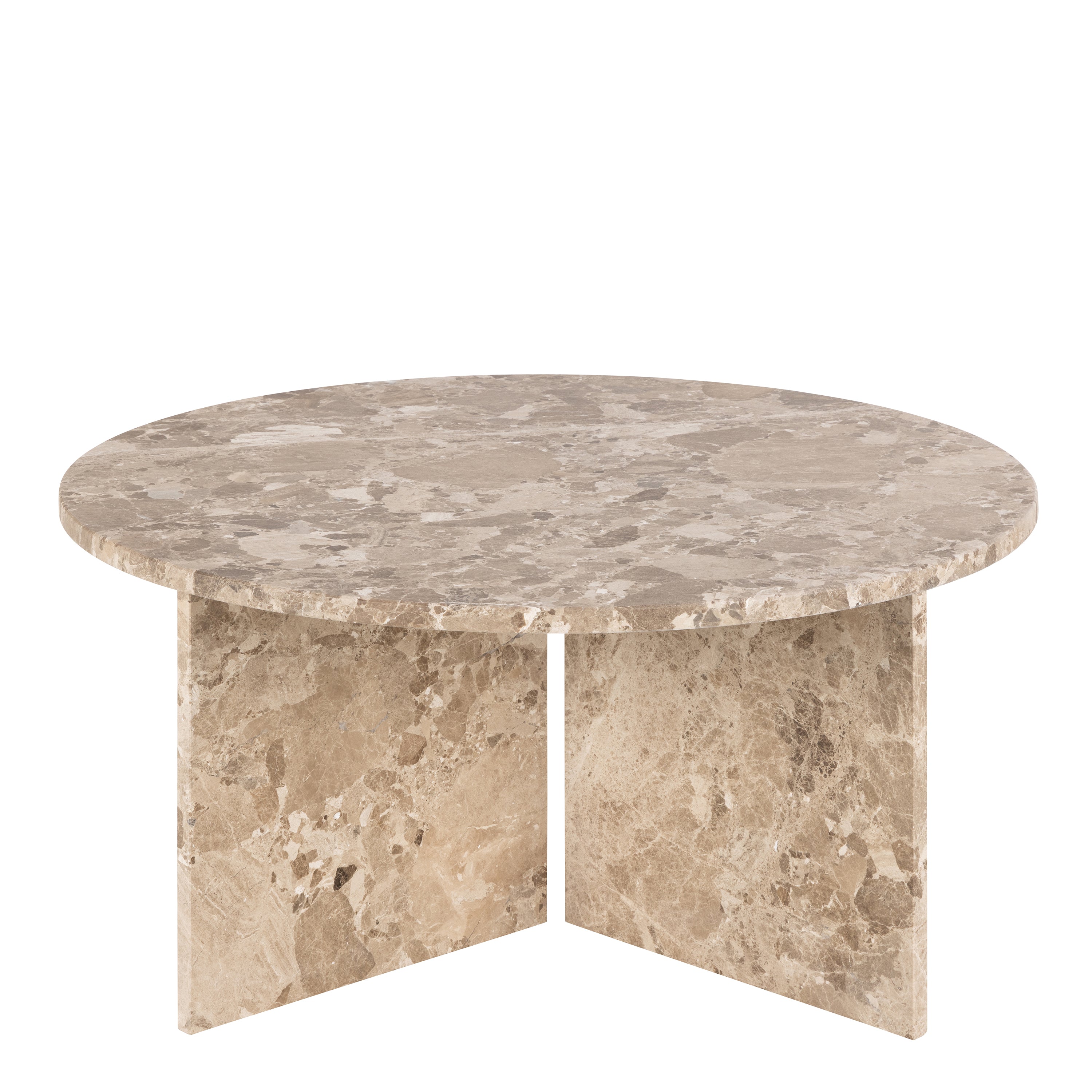 Vega Round Coffee Table with Brown Marble Top 90cm – FTG