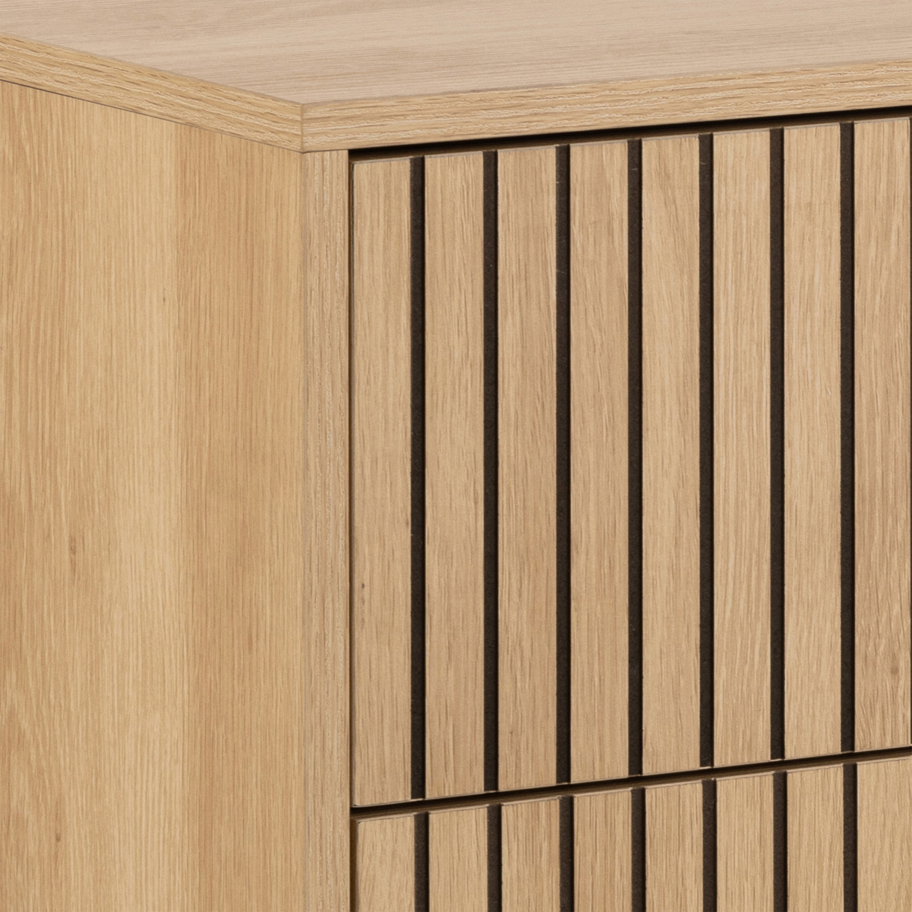 Albany Chest of 3 Drawers in Oak/Black Legs – FTG, view 7