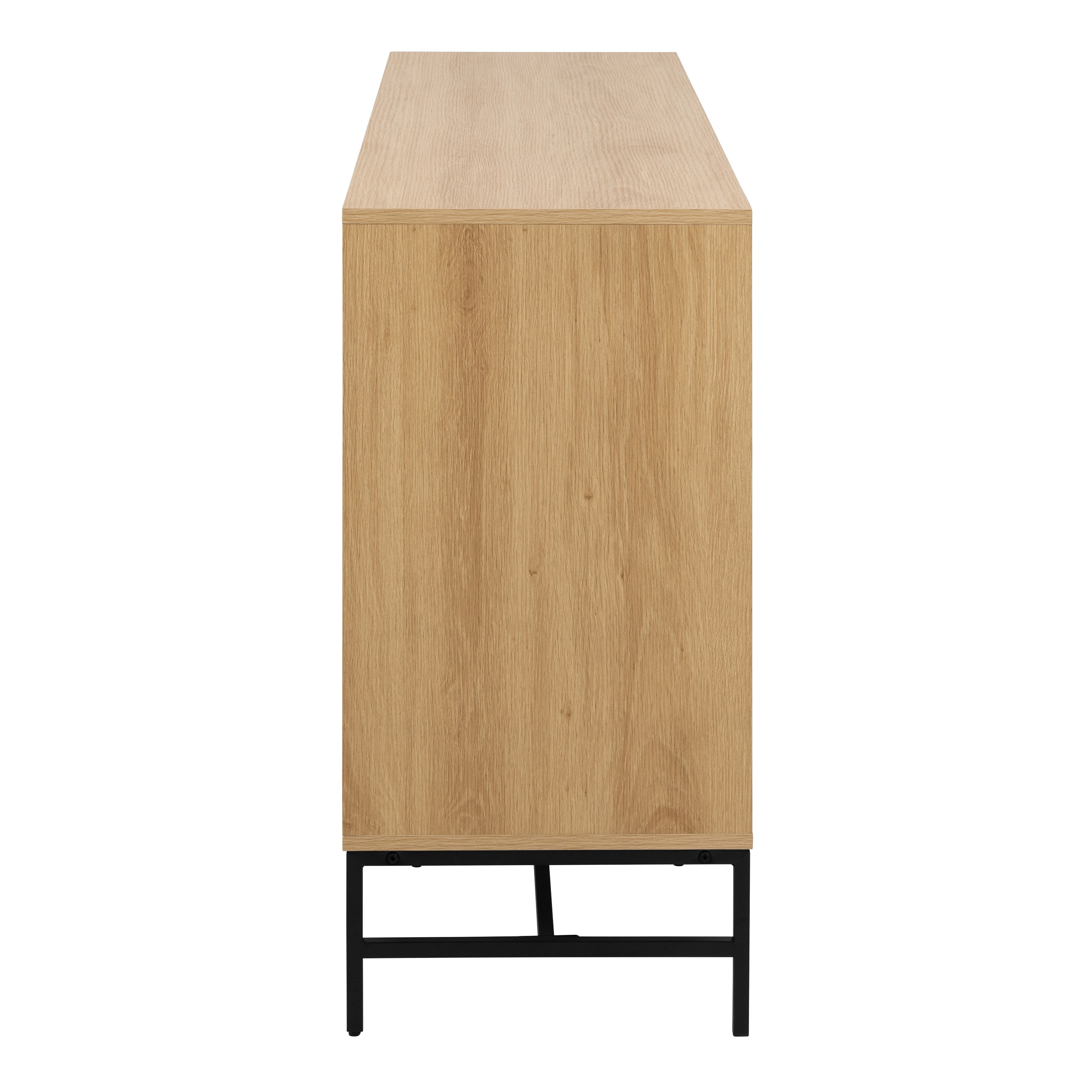 Albany Wide Chest of 6 Drawers in Oak/Black Legs – FTG, view 3