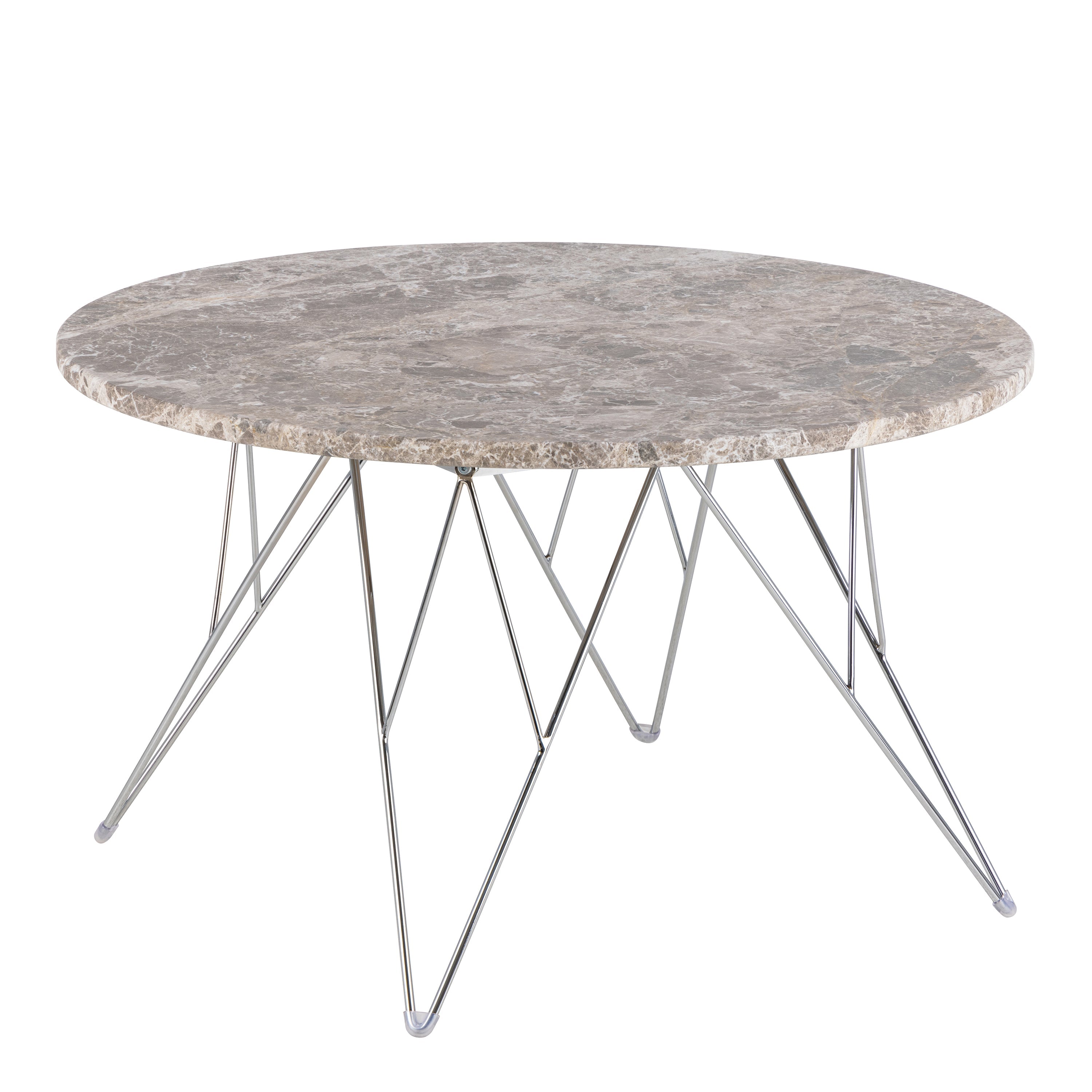 Prunus Round Coffee Table with Grey-Brown Marble Top – FTG