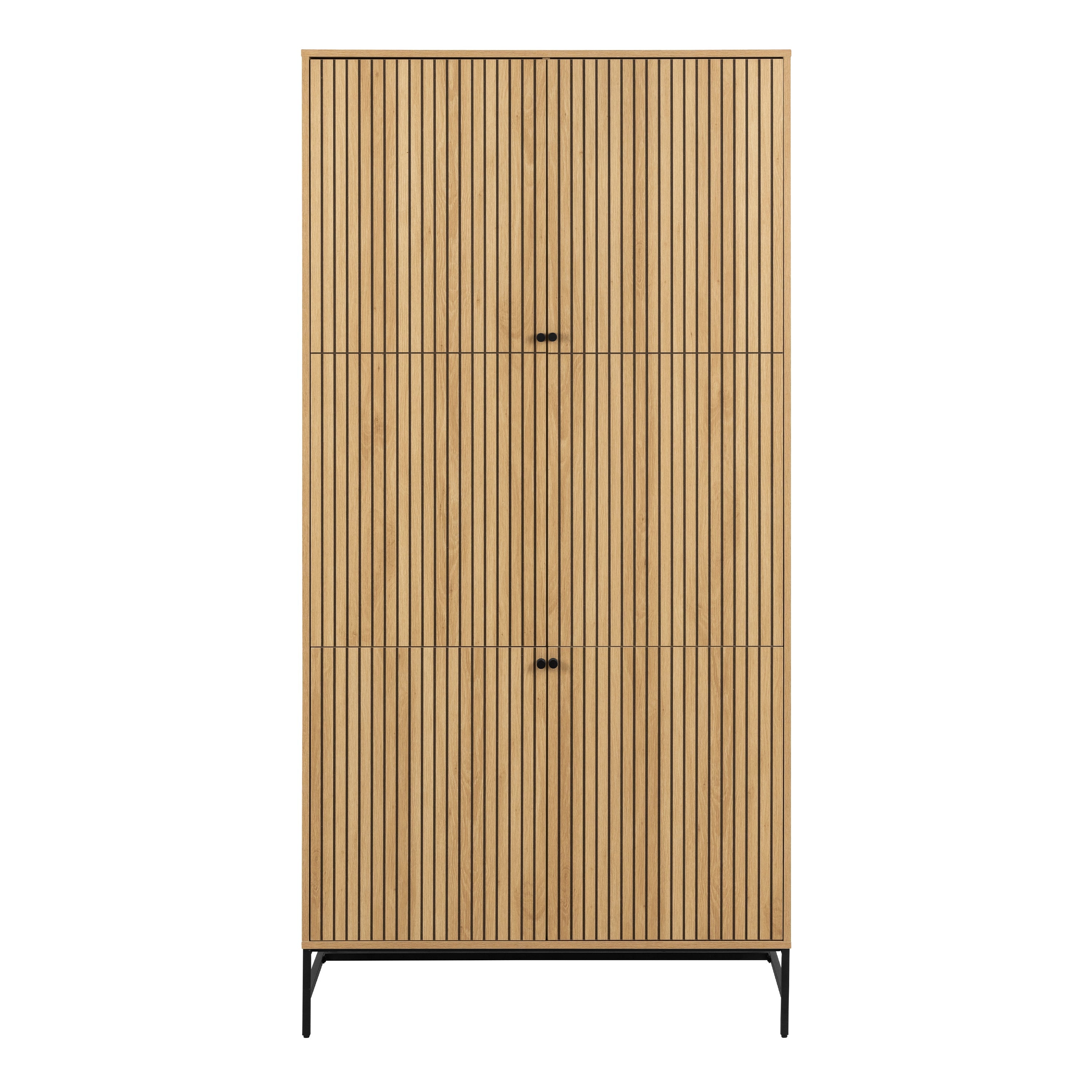 Albany Wardrobe 4 Doors in Black/Oak – FTG, view 2