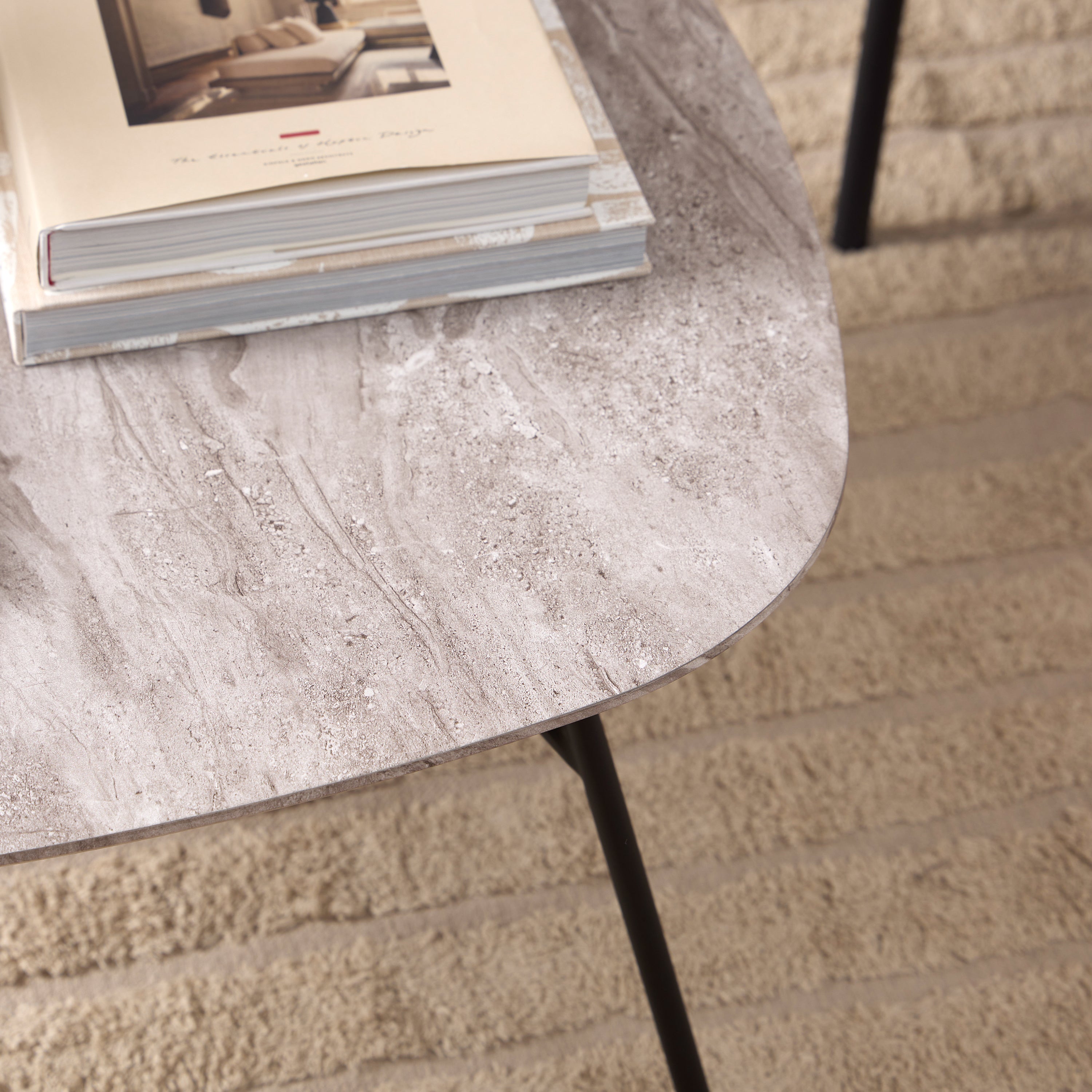 Caracas Coffee Table with Grey Marble Effect – FTG, view 4