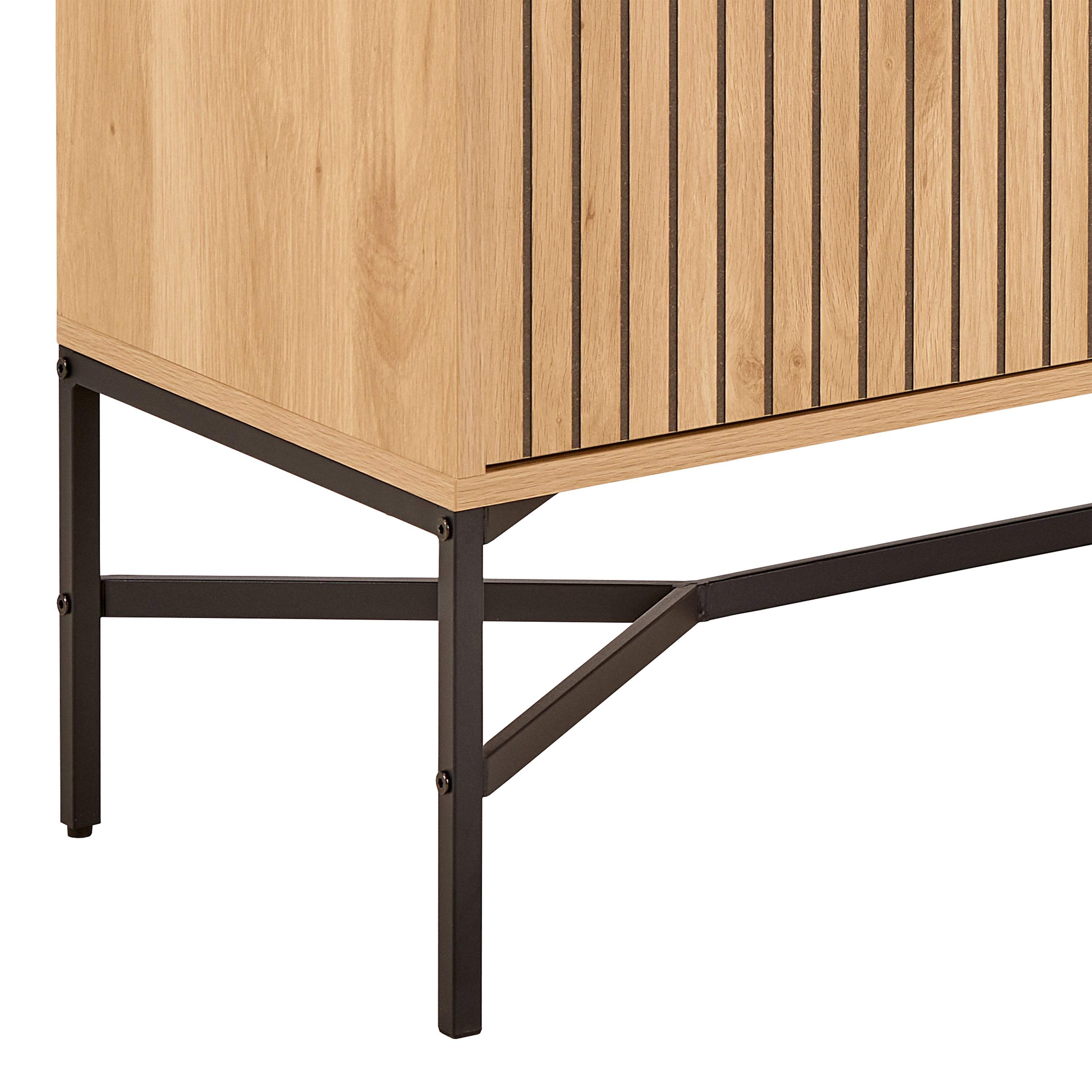 Jaipur Sideboard With 2 Doors and 2 Shelves in Oak – FTG, view 7