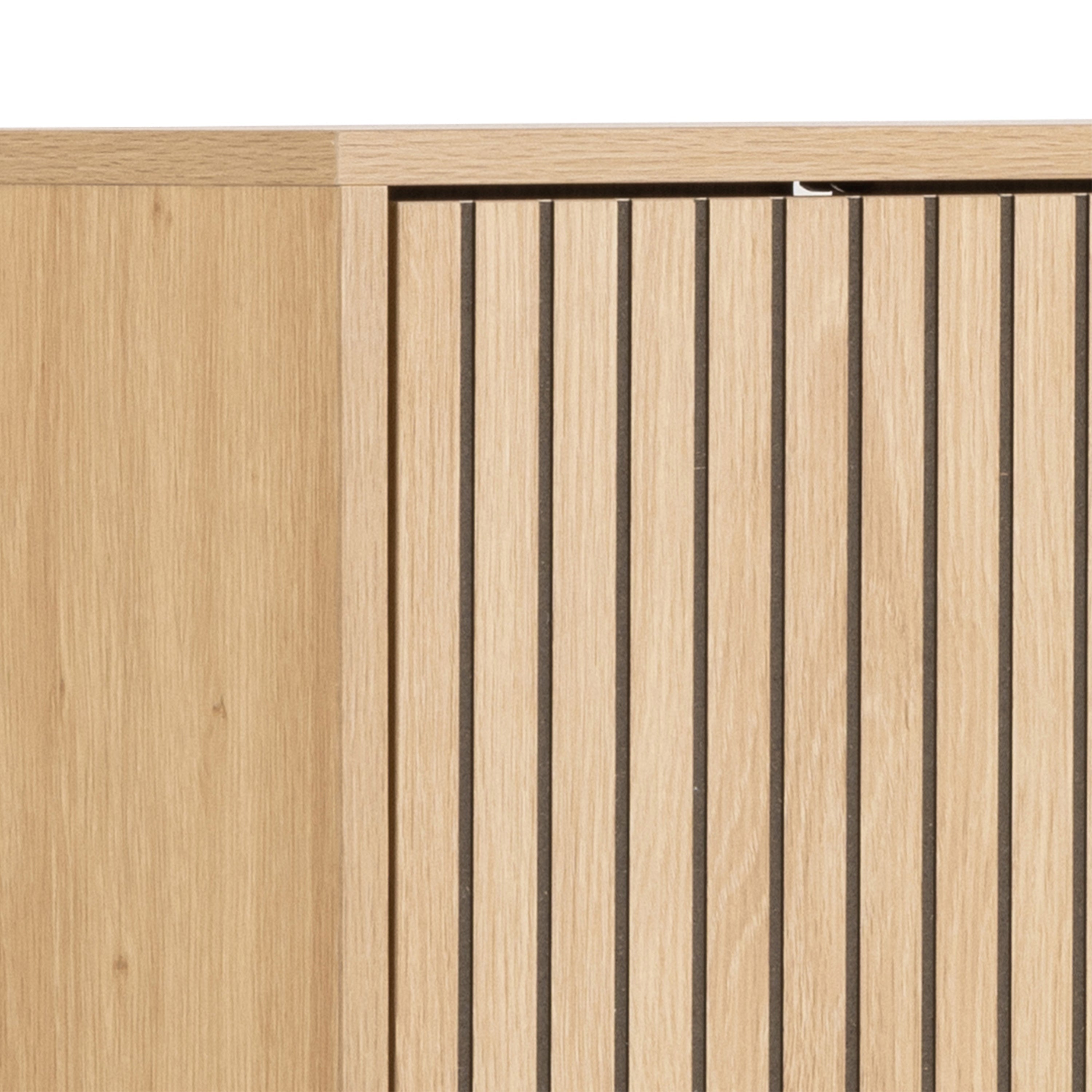 Albany Shoe Cabinet 3 Flip Down Doors in Oak/Black Legs – FTG, view 7
