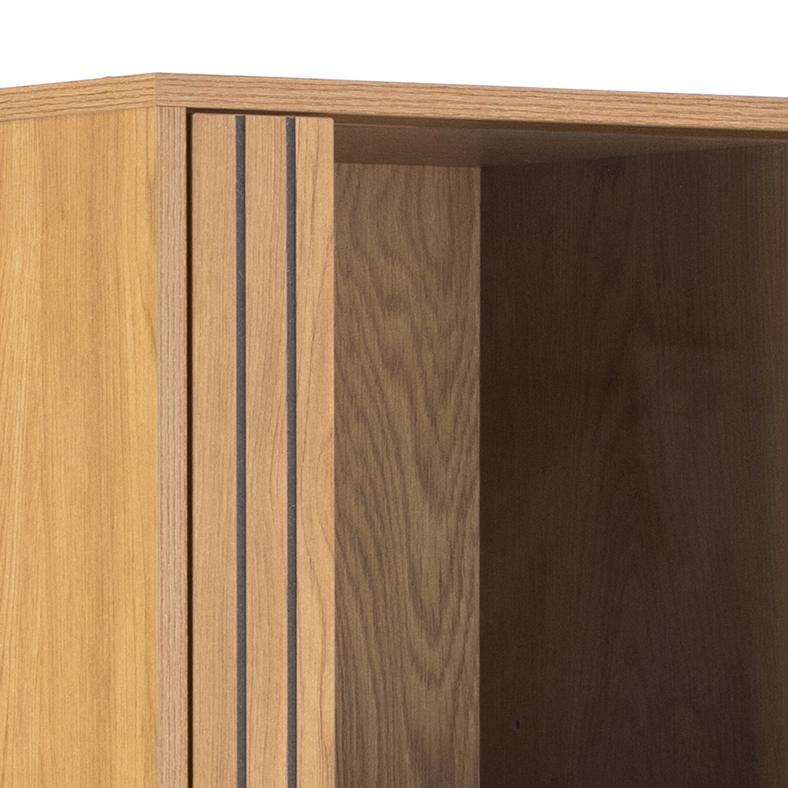 Jaipur Display Cabinet With 4 doors and 6 Shelves in Wild Oak – FTG, view 6