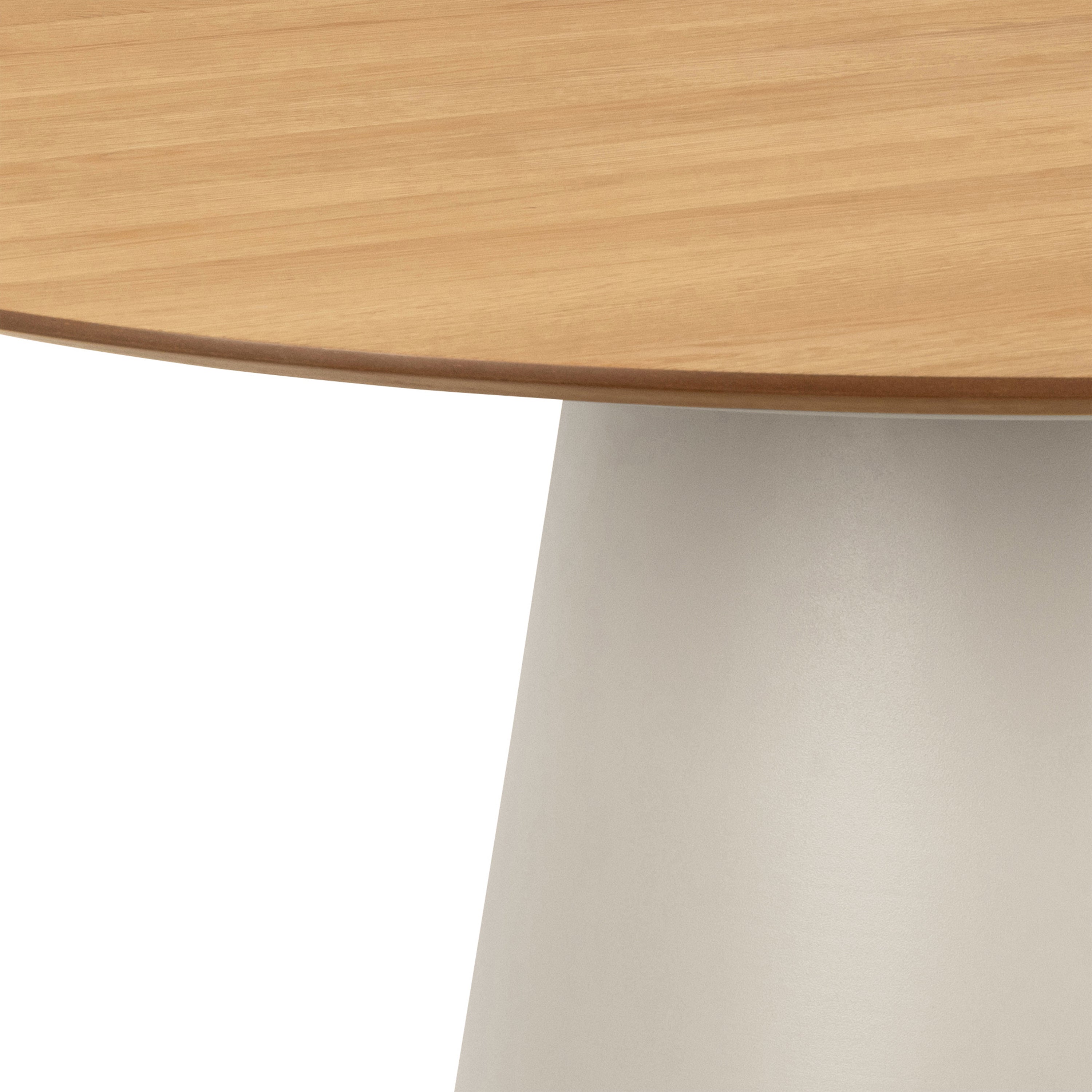 Soli Round Dining Table in Oak/Grey 120x75cm Included 4 Ella Swivel Beige Dining Chair – FTG, view 5