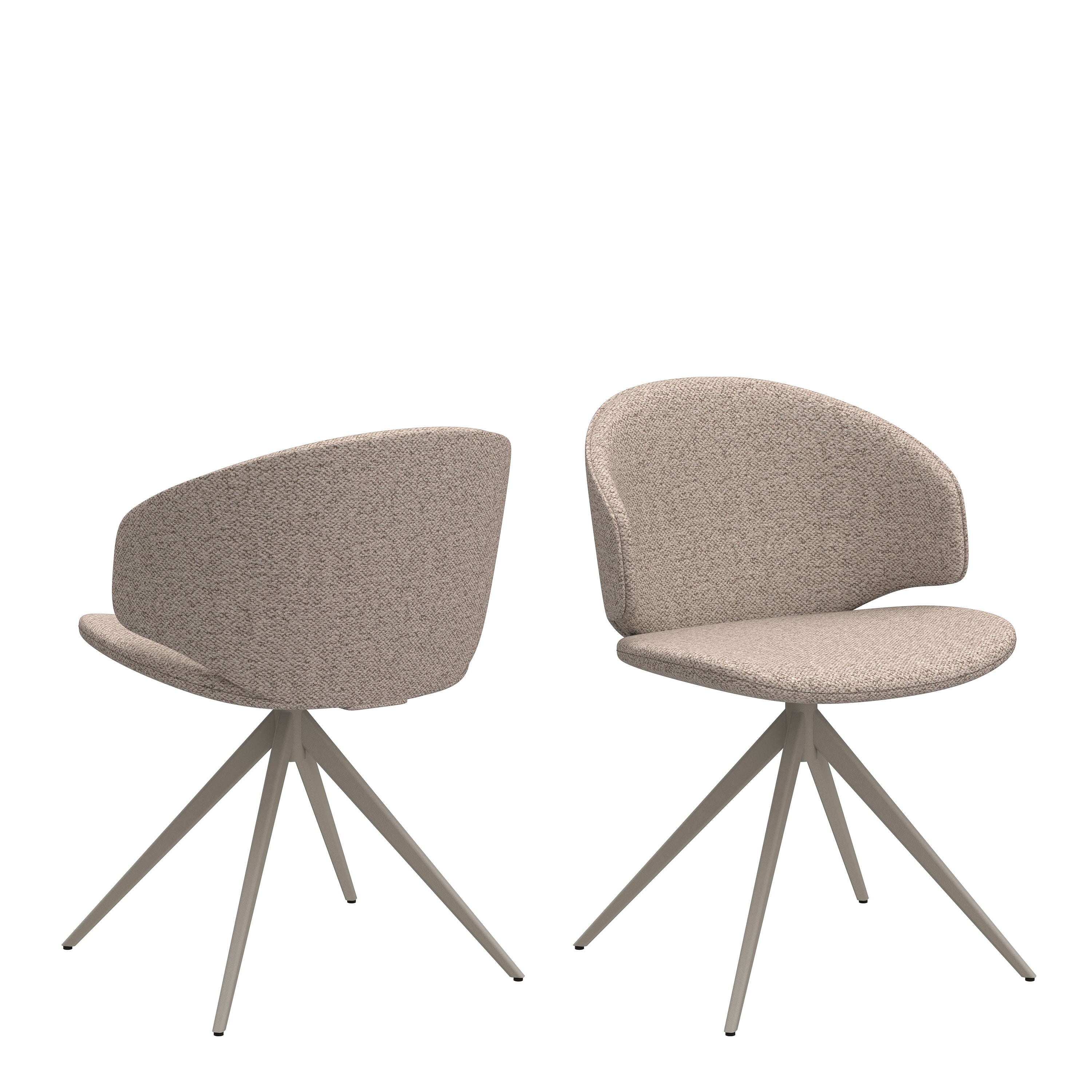 Soli Round Dining Table in Oak/Grey 120x75cm Included 4 Ella Swivel Beige Dining Chair – FTG, view 6