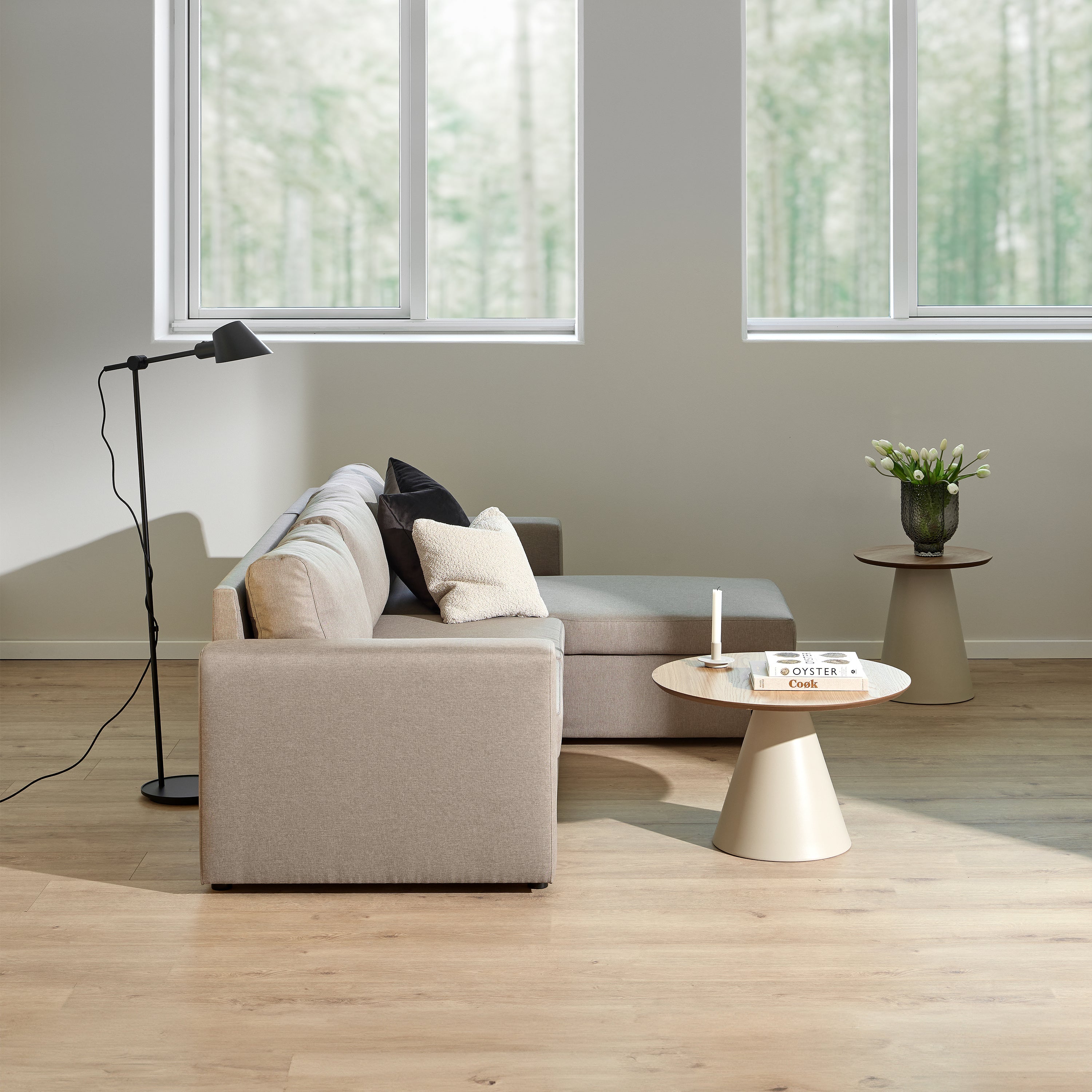 Soli Round Coffee Table in Oak/Grey 45x48cm – FTG, view 3