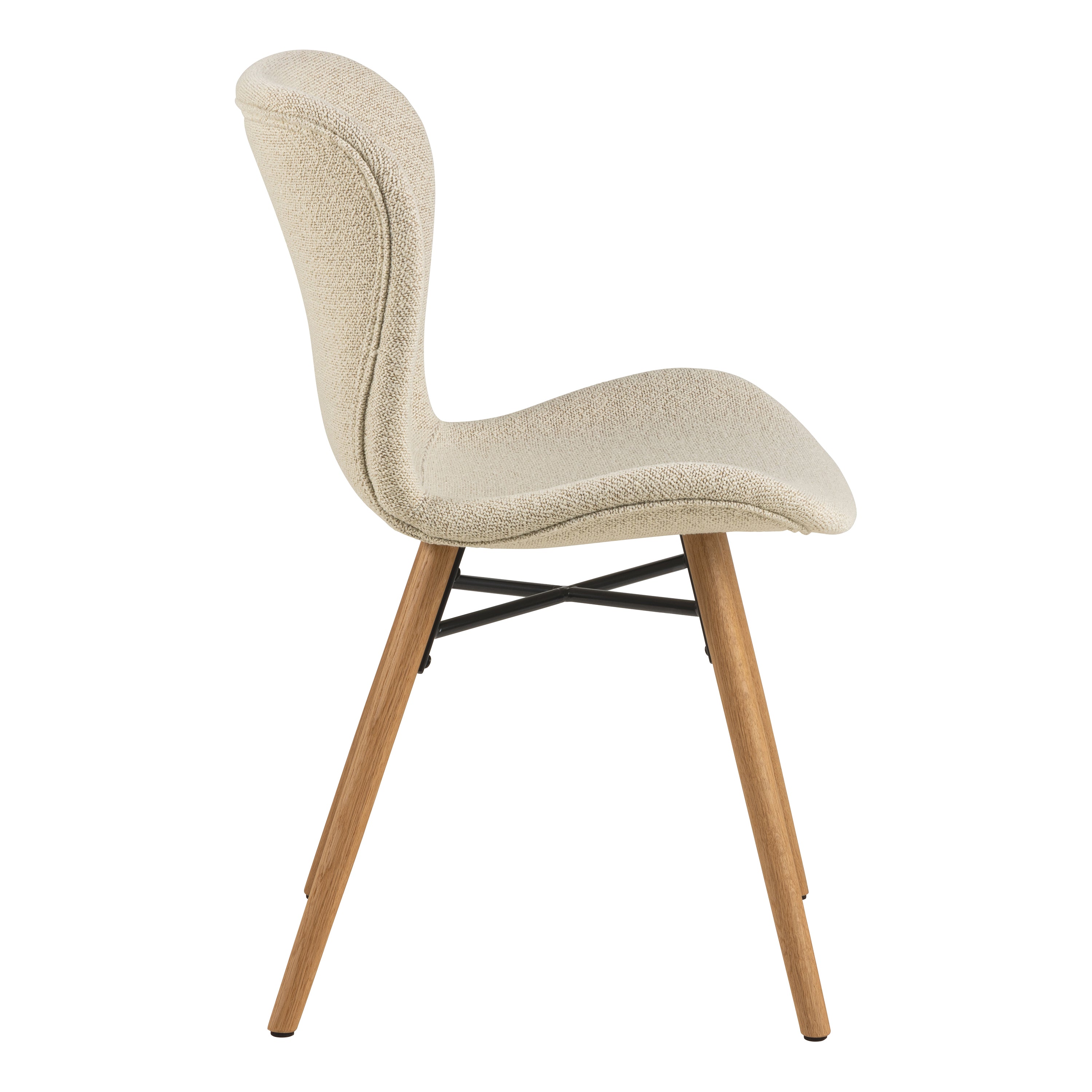 Ibiza Round Beige Dining Table with 4 Batilda Dining Chairs Cream/Oak