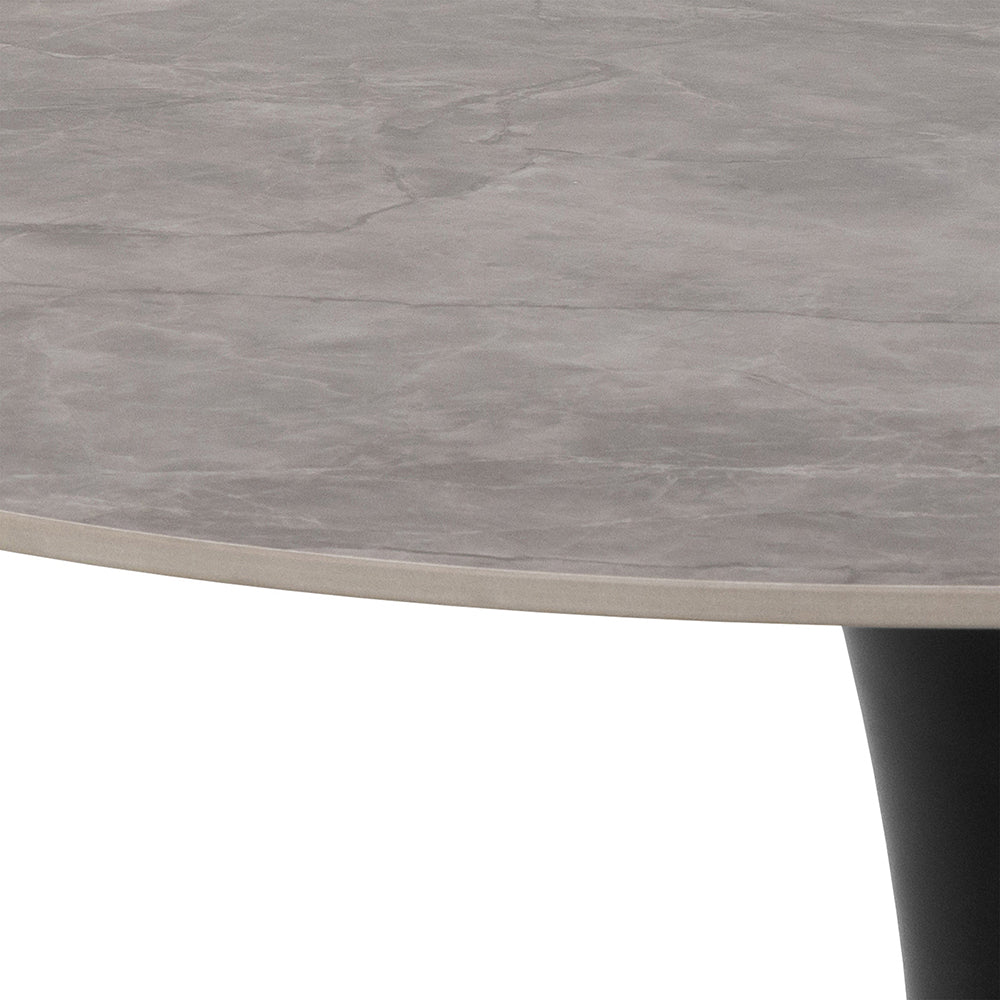 Malta Ceramic Round Dining Table Grey/Black 90x75 cm – FTG, view 2