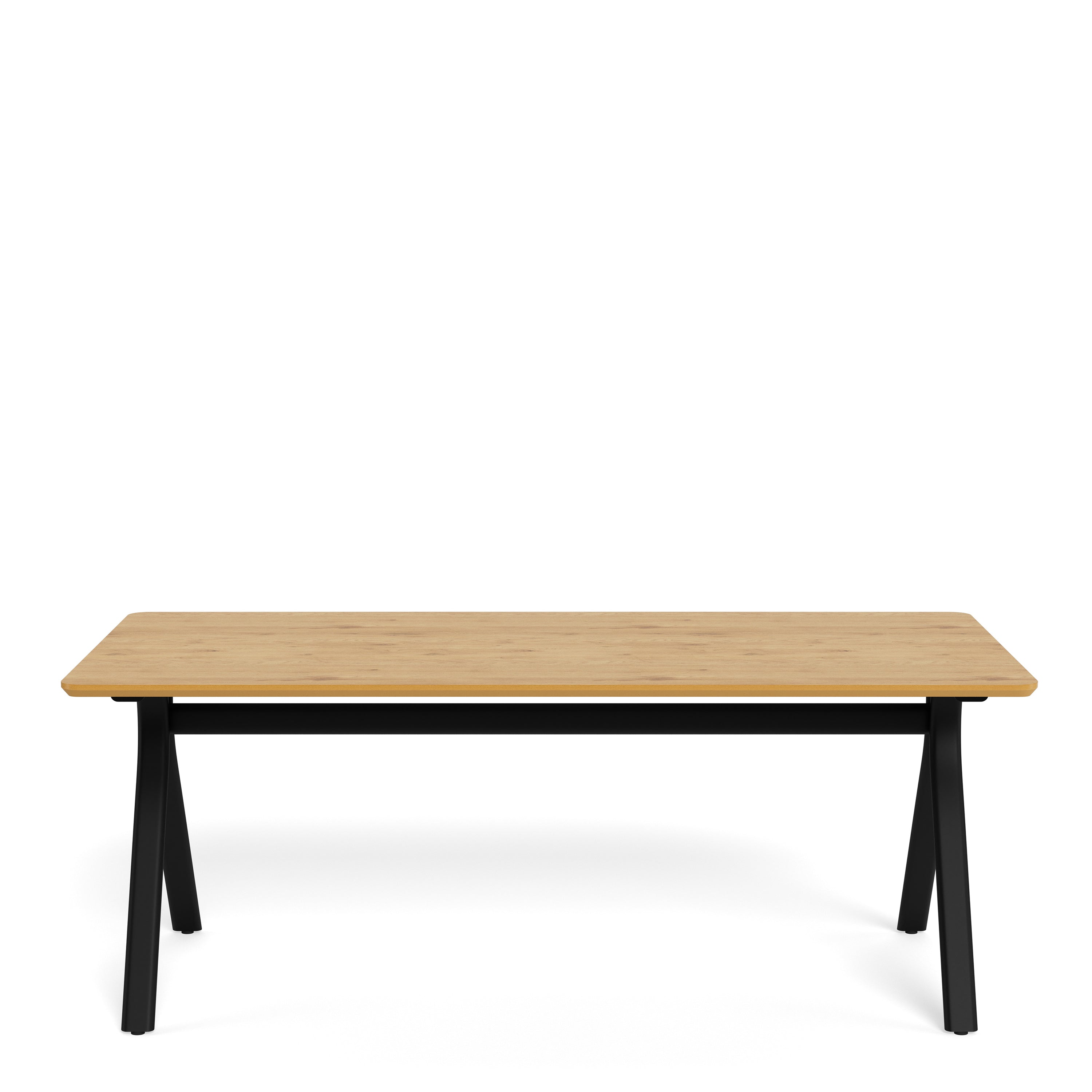Bristol Dining Table in Wild Oak & Black Metal Base