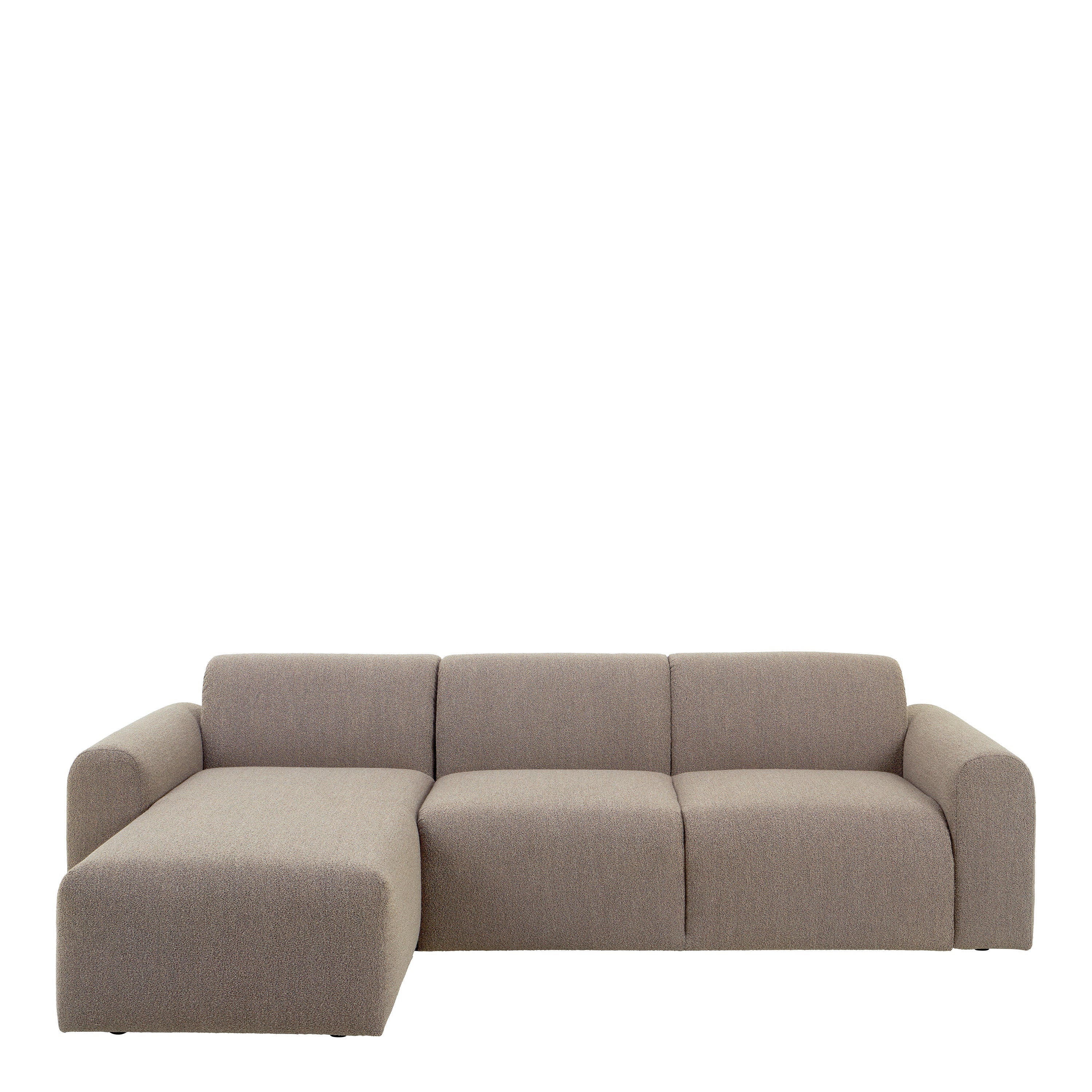 Midfield Left Hand Facing 2 Seater Chaise Longue in Boucle Beige Fabric – FTG, view 2