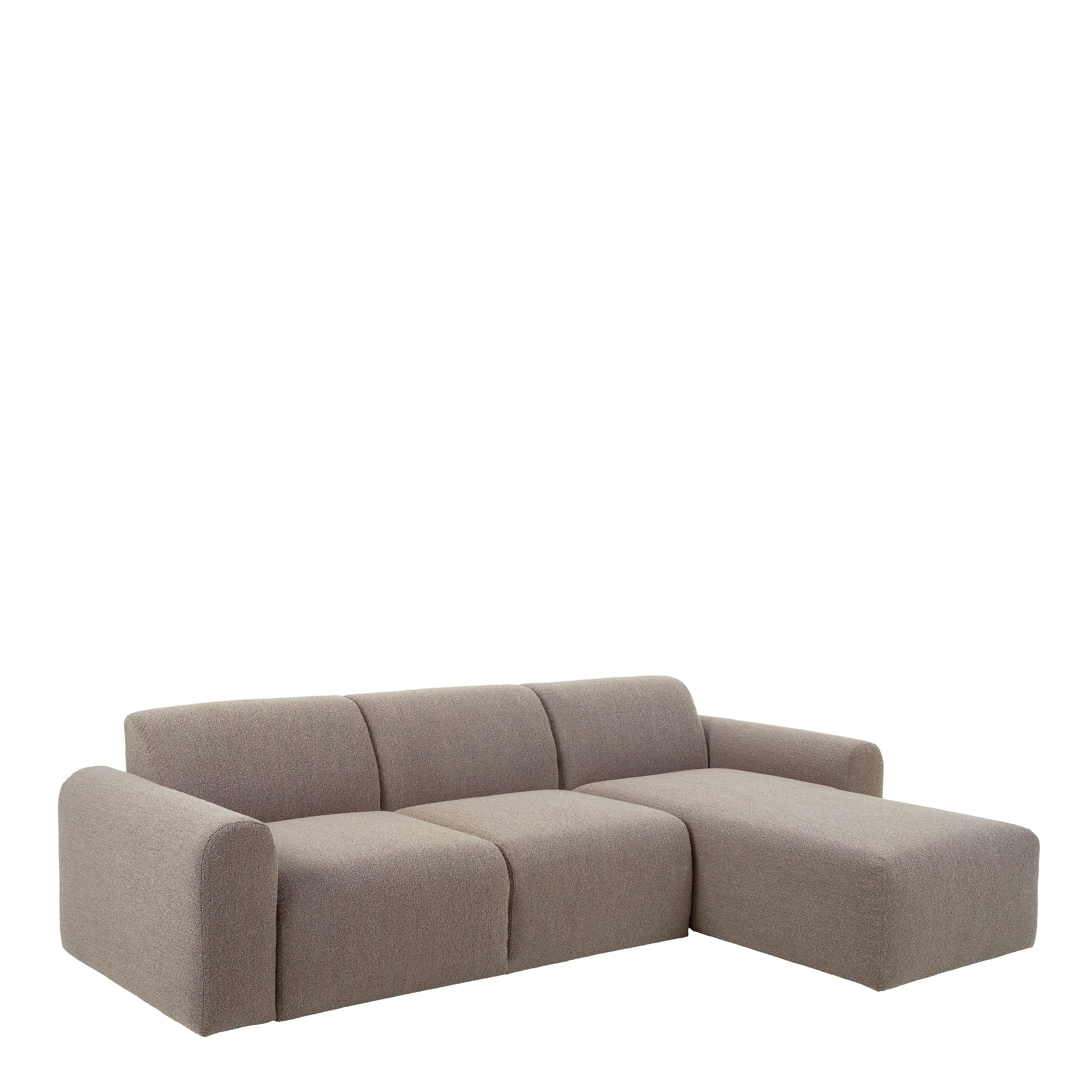 Midfield Right Hand Facing 2 Seater Chaise Longue in Boucle Beige Fabric – FTG