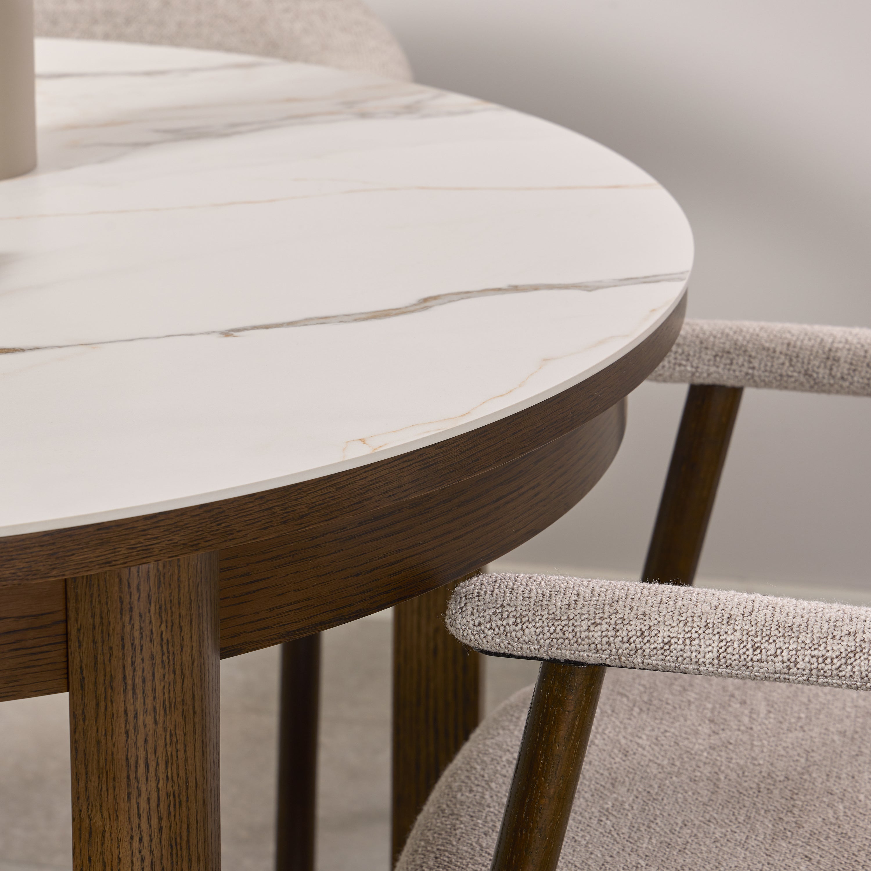 Southampton Round Extendable Dining Table in Cream Ceramic 120x75cm – FTG, view 5