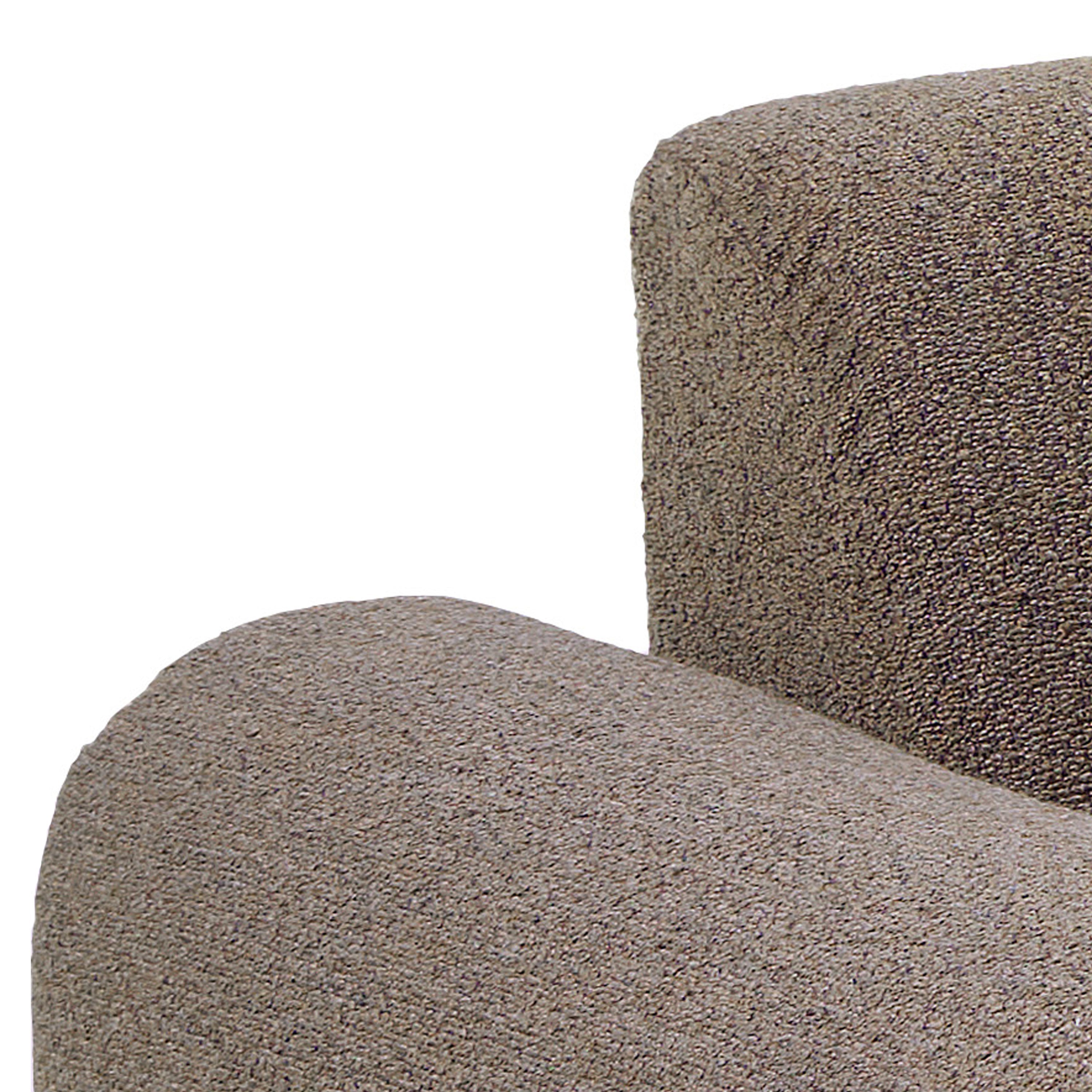 Midfield Left Hand Facing 2 Seater Chaise Longue in Boucle Taupe Fabric – FTG, view 9