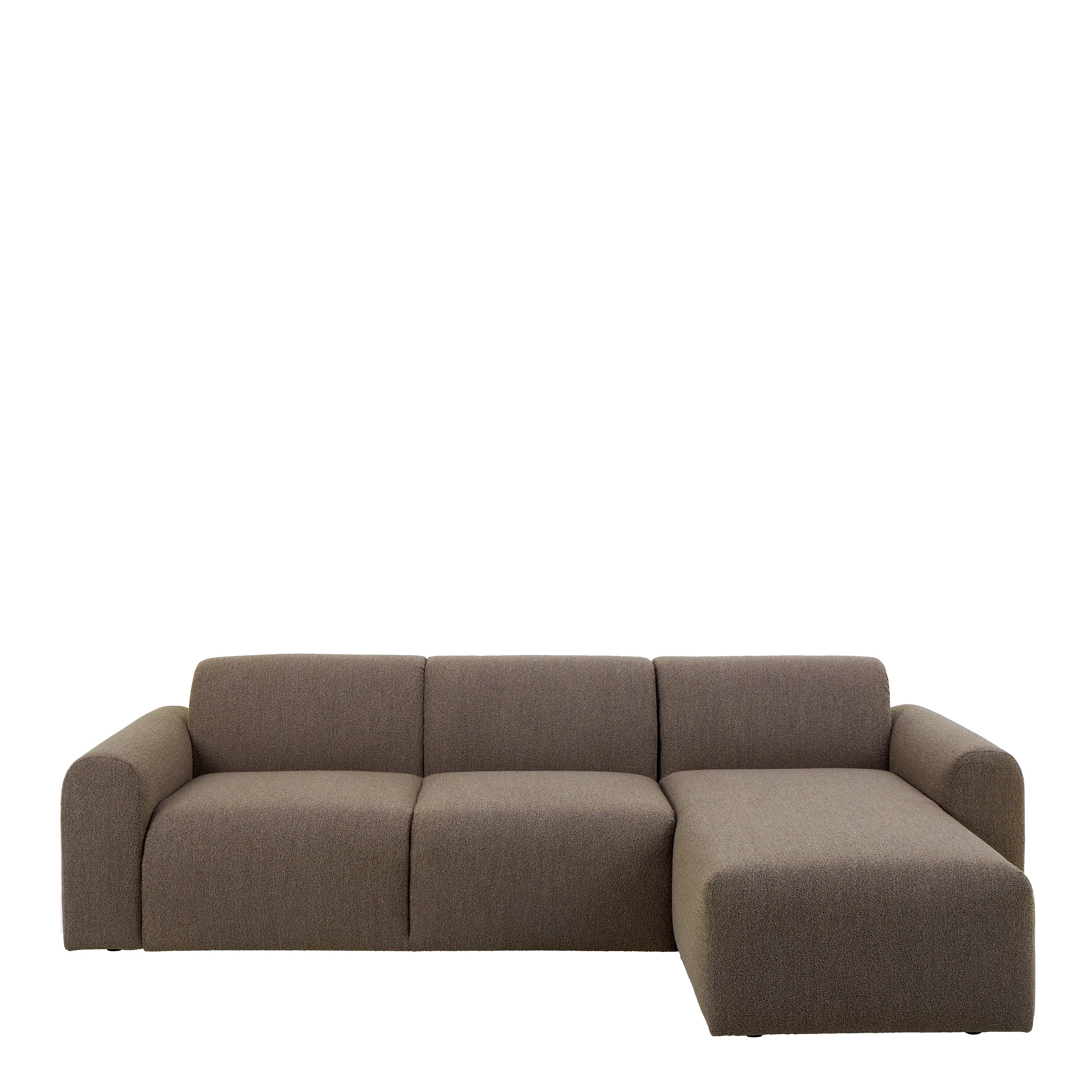 Midfield Right Hand Facing 2 Seater Chaise Longue in Boucle Taupe Fabric – FTG, view 2
