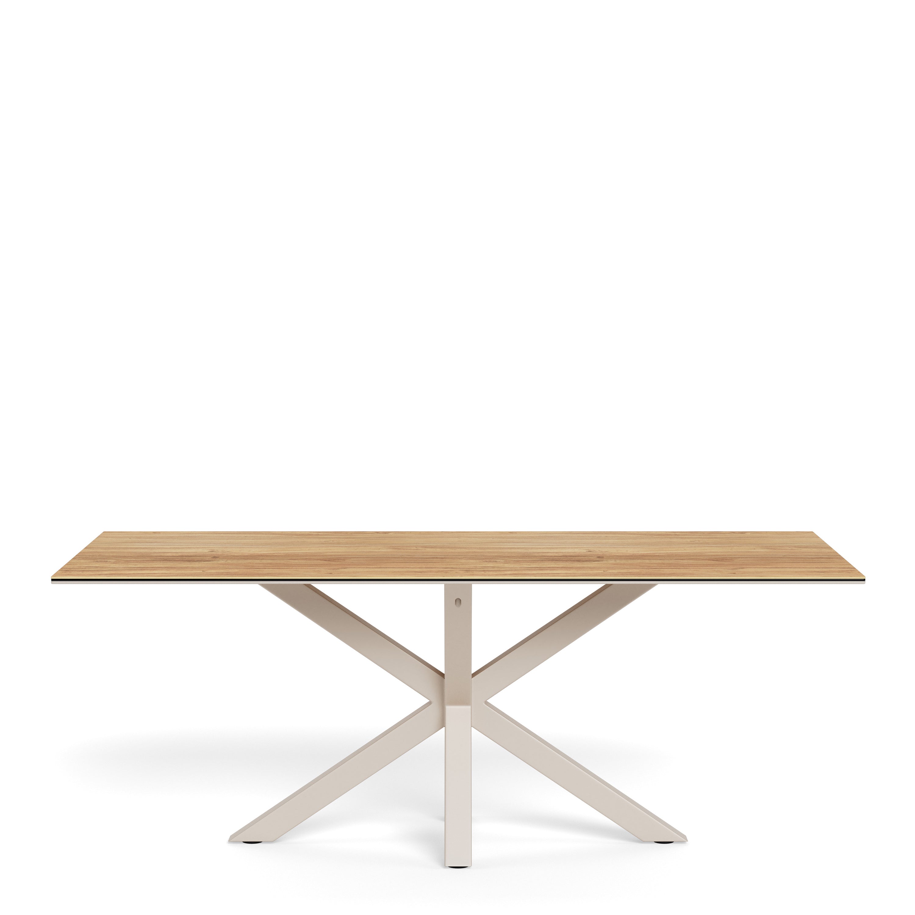 Heaven Dining Table with Wild Oak Ceramic Glass Top in Grey 200x100cm