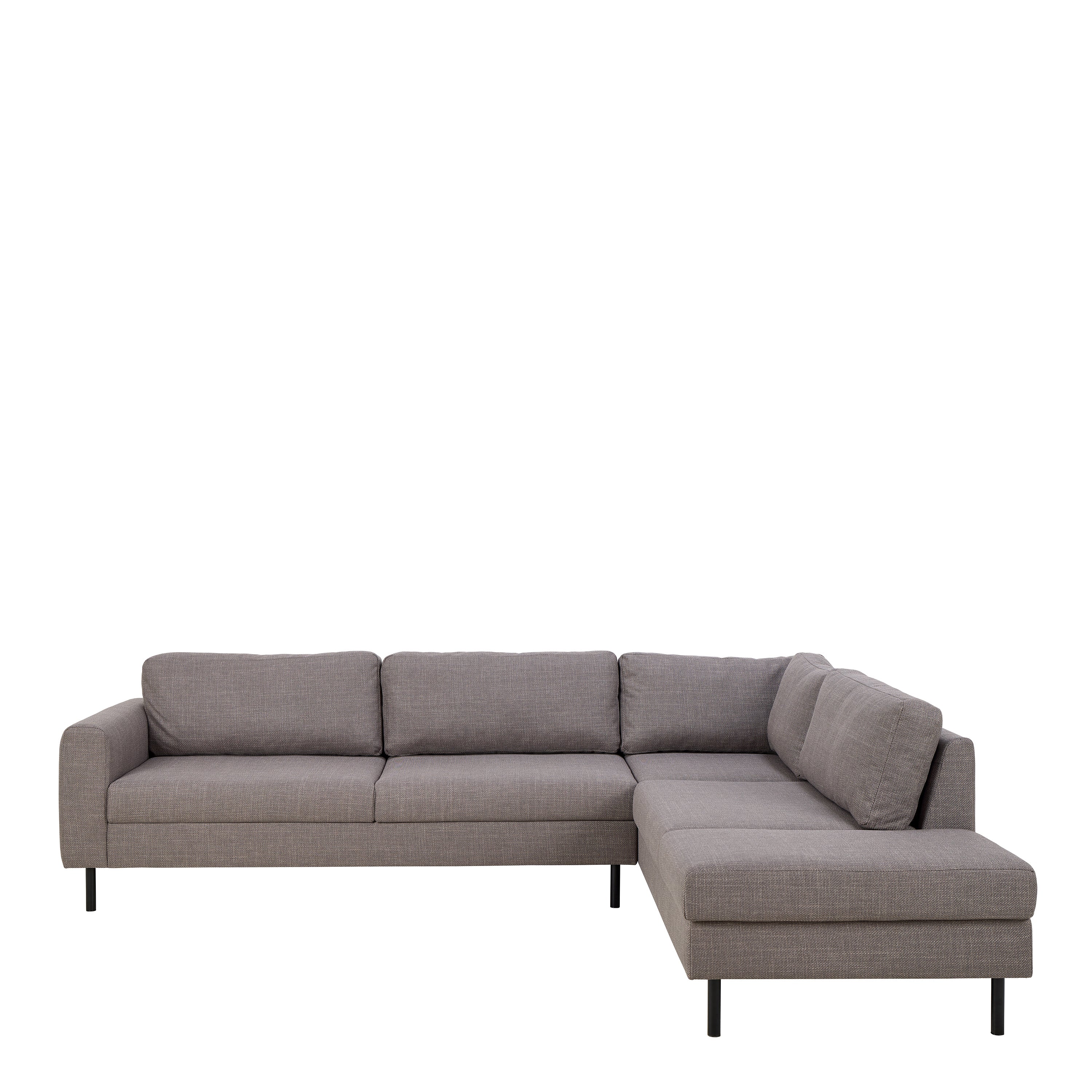 Omaha Right Hand Facing Corner Sofa in Light Grey Brown Fabric – FTG, view 2