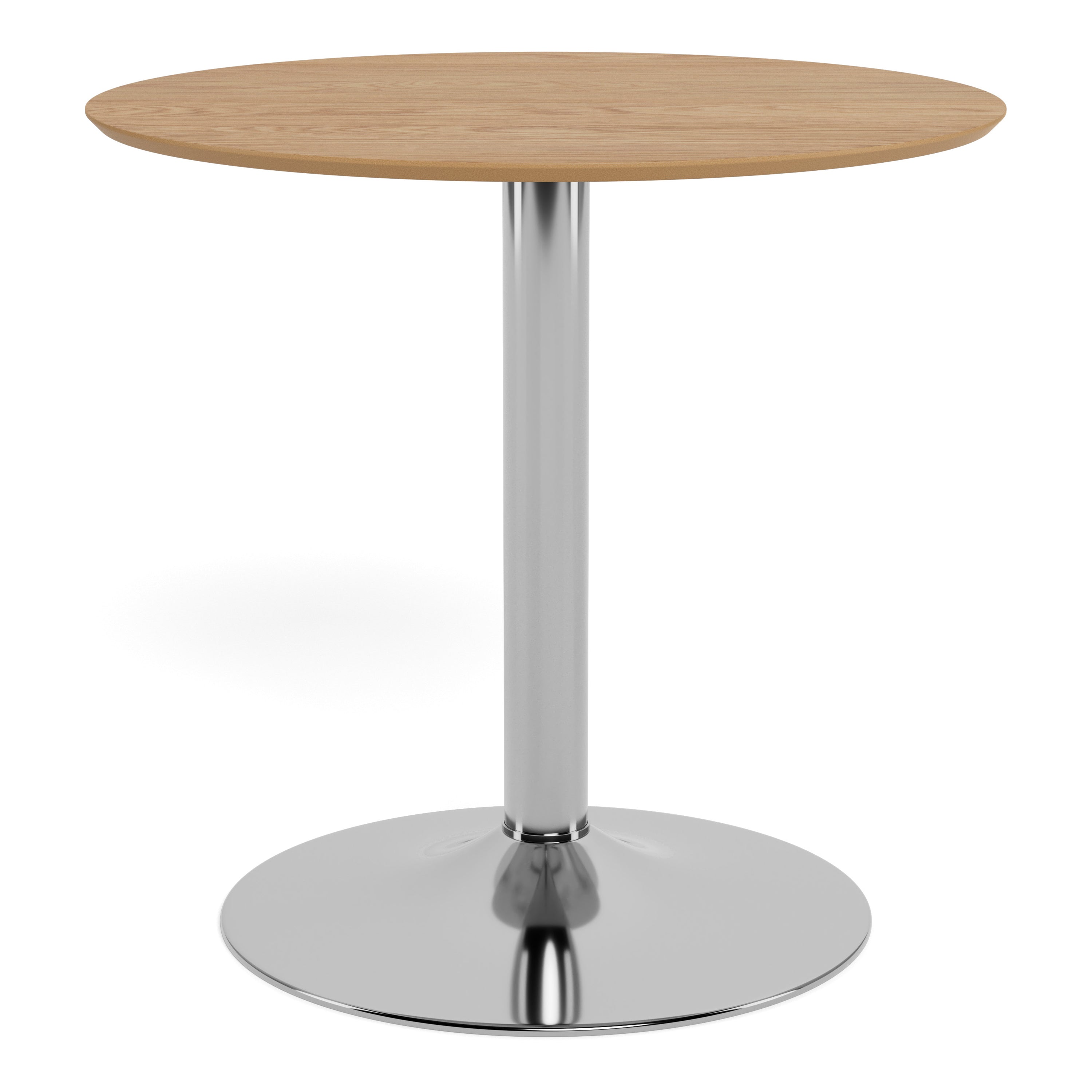 Ibiza Round Café Table in Matt Oak with Chrome Base
