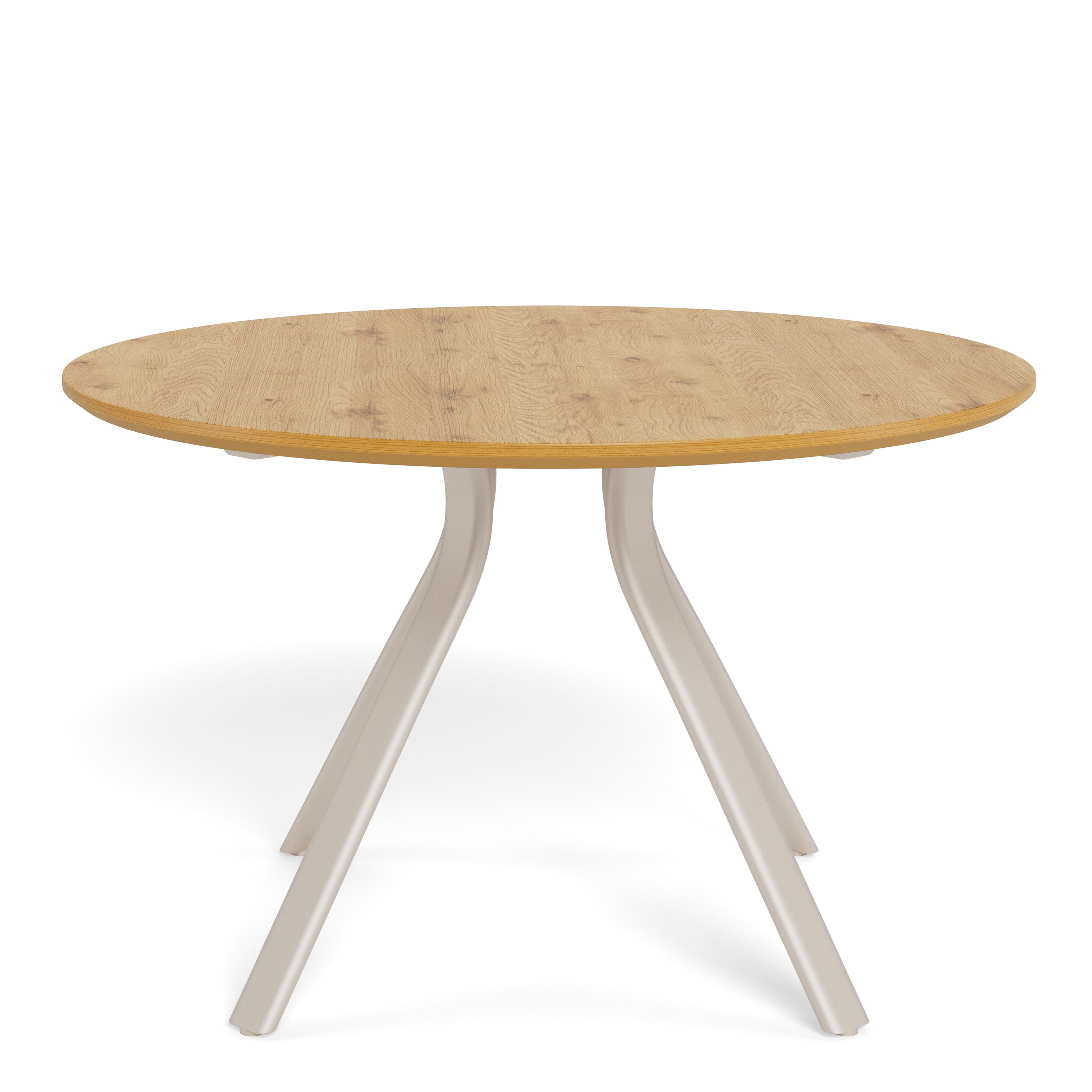 Bristol Round Dining Table in Wild Oak & Grey Metal Base