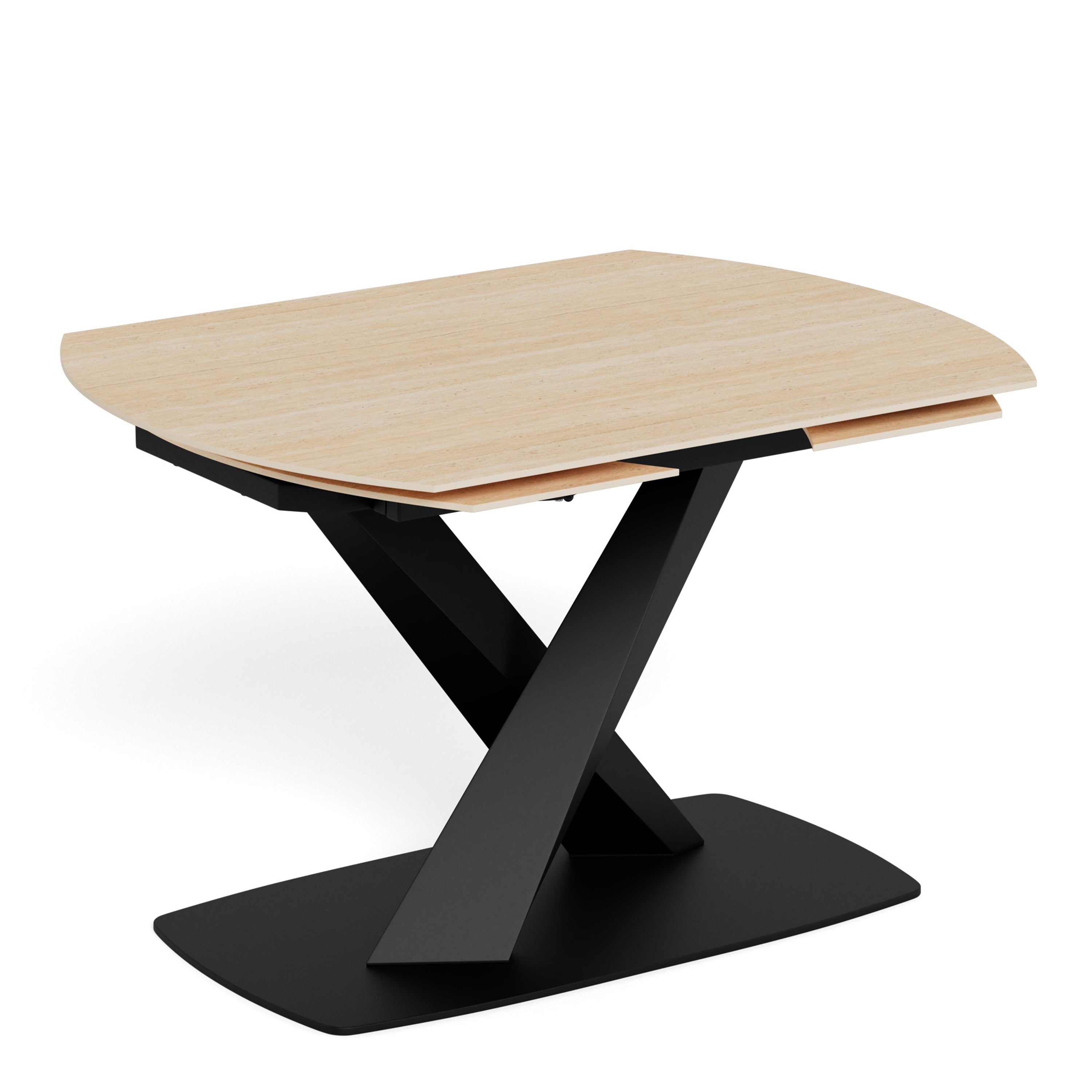 Morella Oval Extending Dining Table in Sand Ceramic 120–180cm