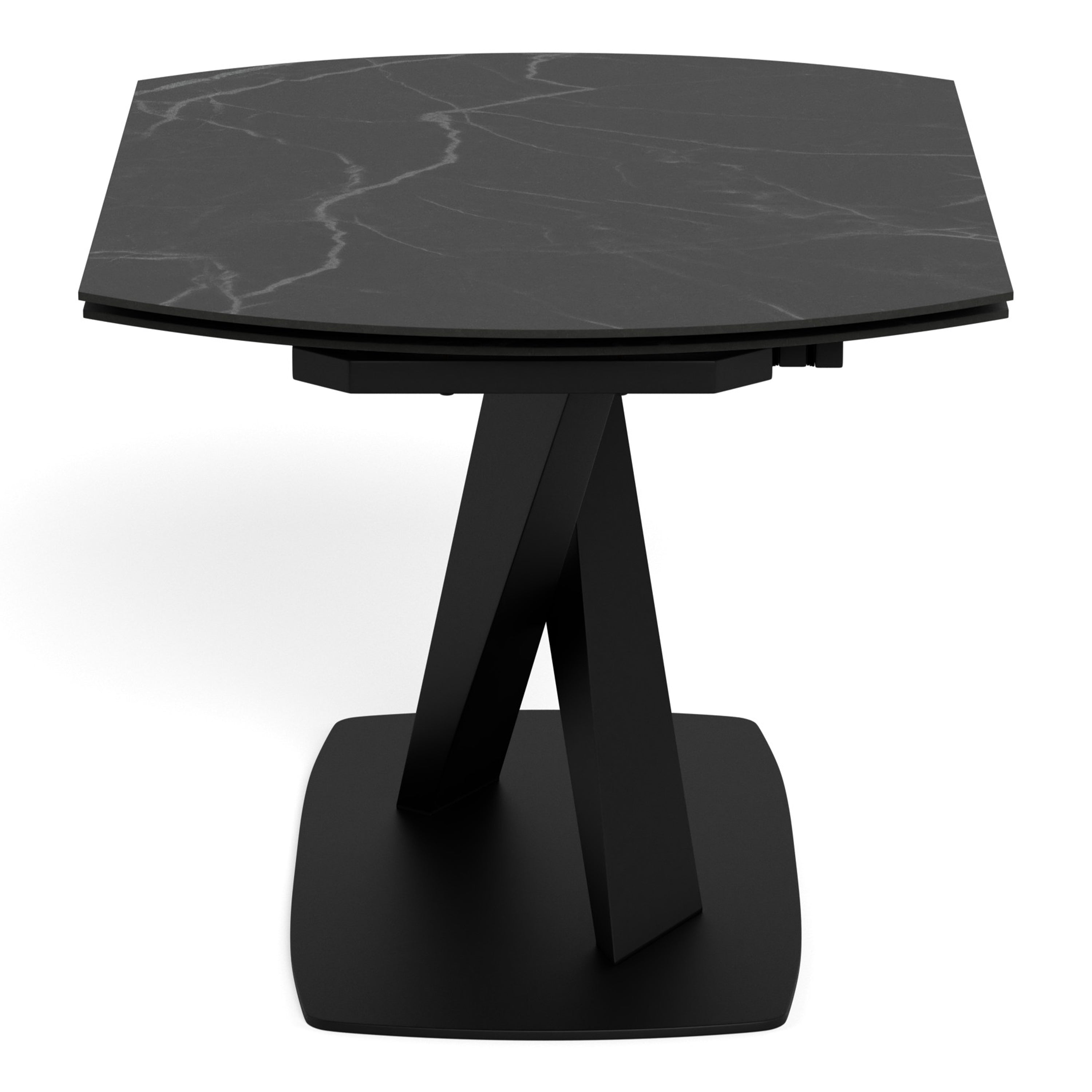 Morella Oval Extending Dining Table in Black Ceramic 120–180cm