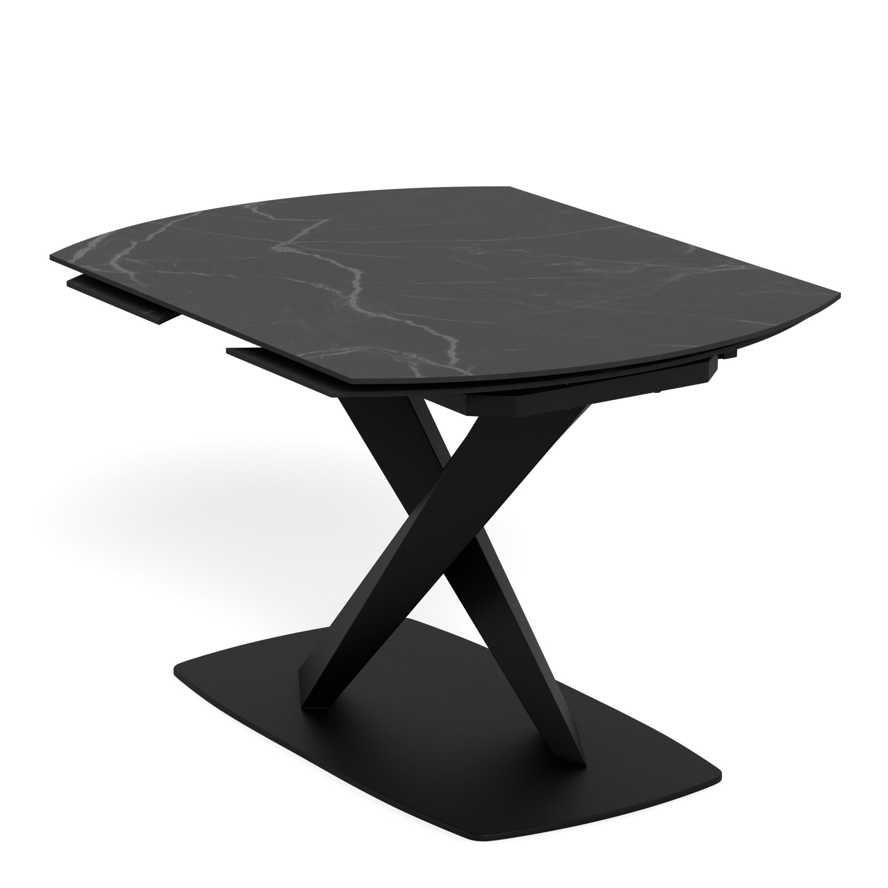 Morella Oval Extending Dining Table in Black Ceramic 120–180cm