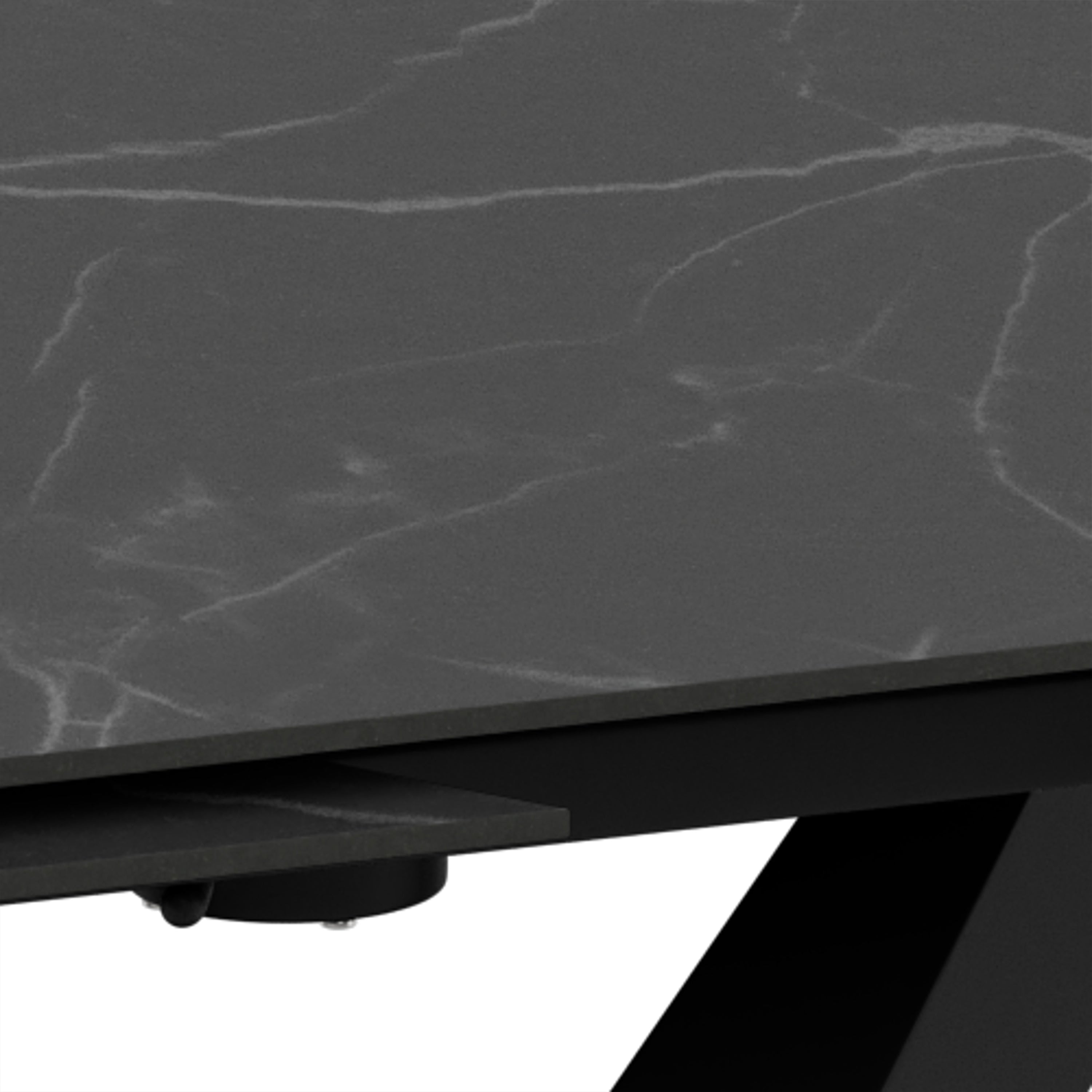 Morella Oval Extending Dining Table in Black Ceramic 120–180cm