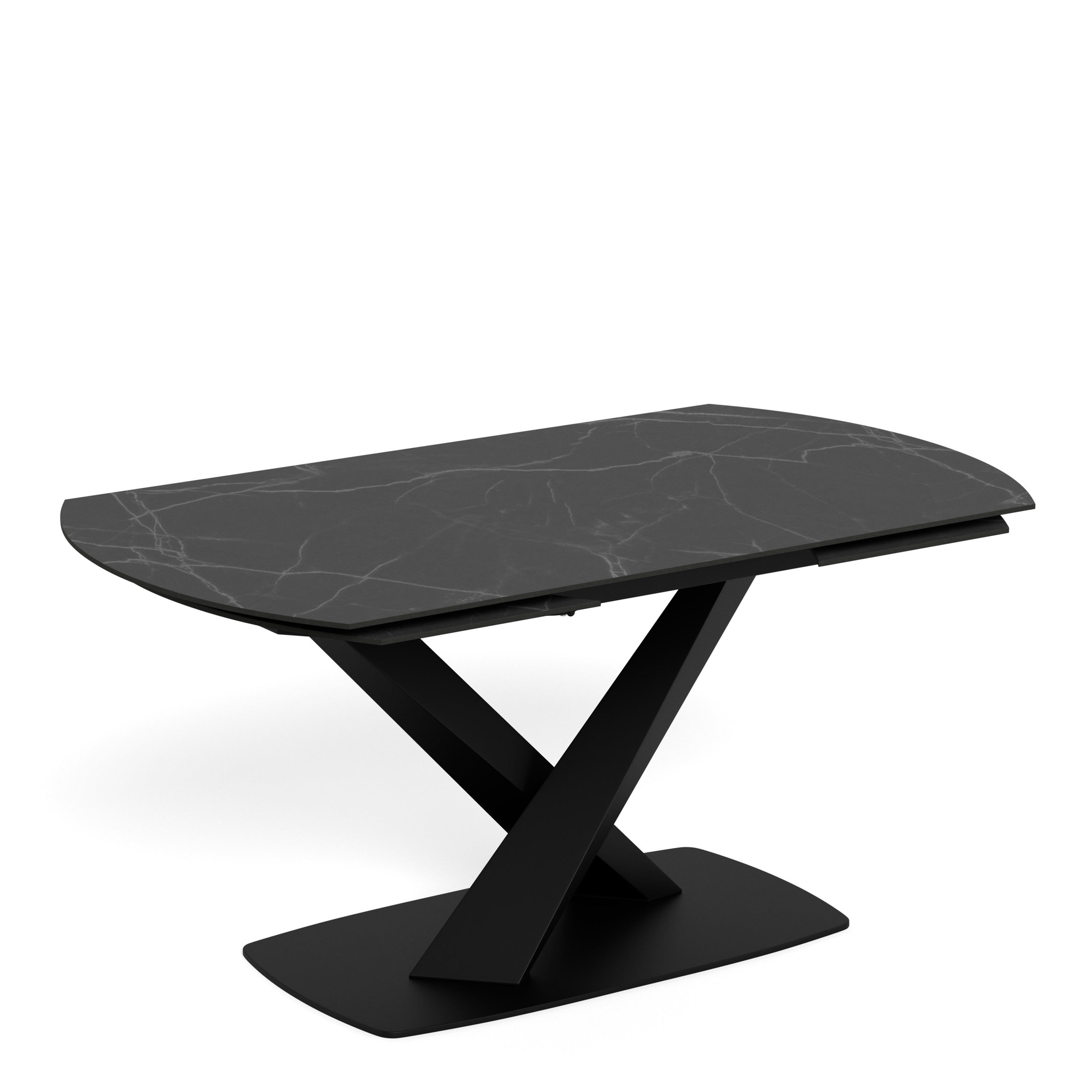 Morella Oval Extending Dining Table in Black Ceramic 160–240cm
