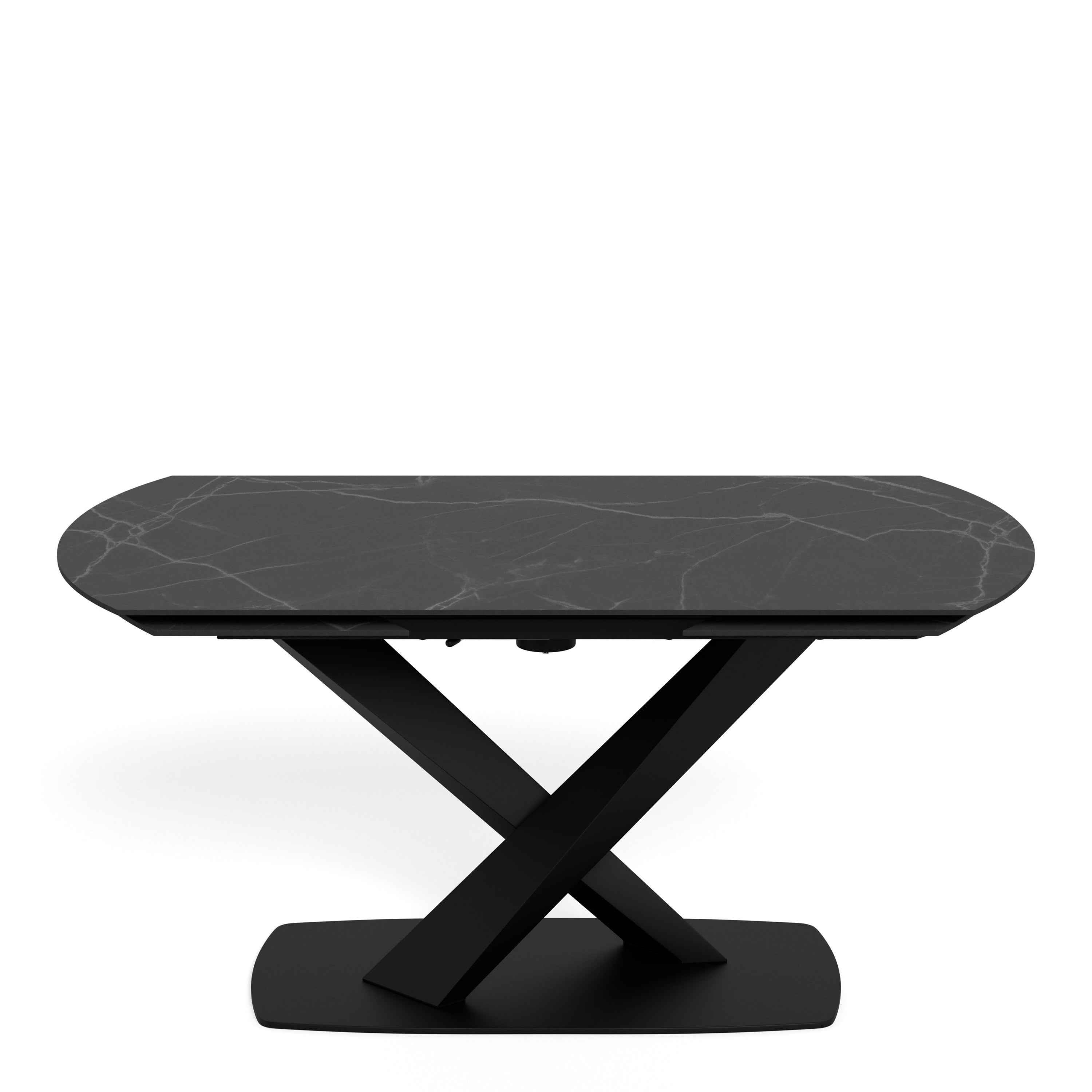 Morella Oval Extending Dining Table in Black Ceramic 160–240cm