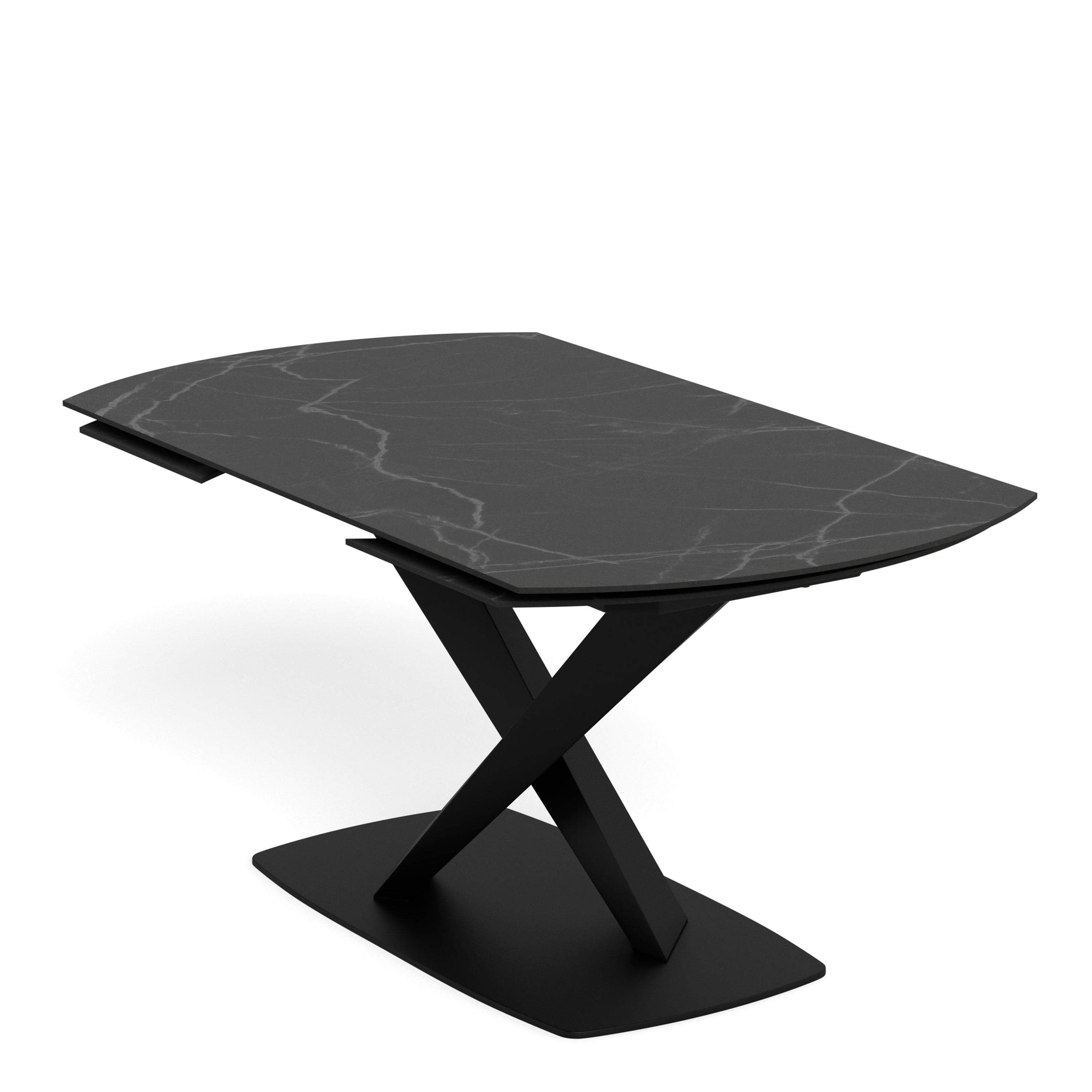 Morella Oval Extending Dining Table in Black Ceramic 160–240cm