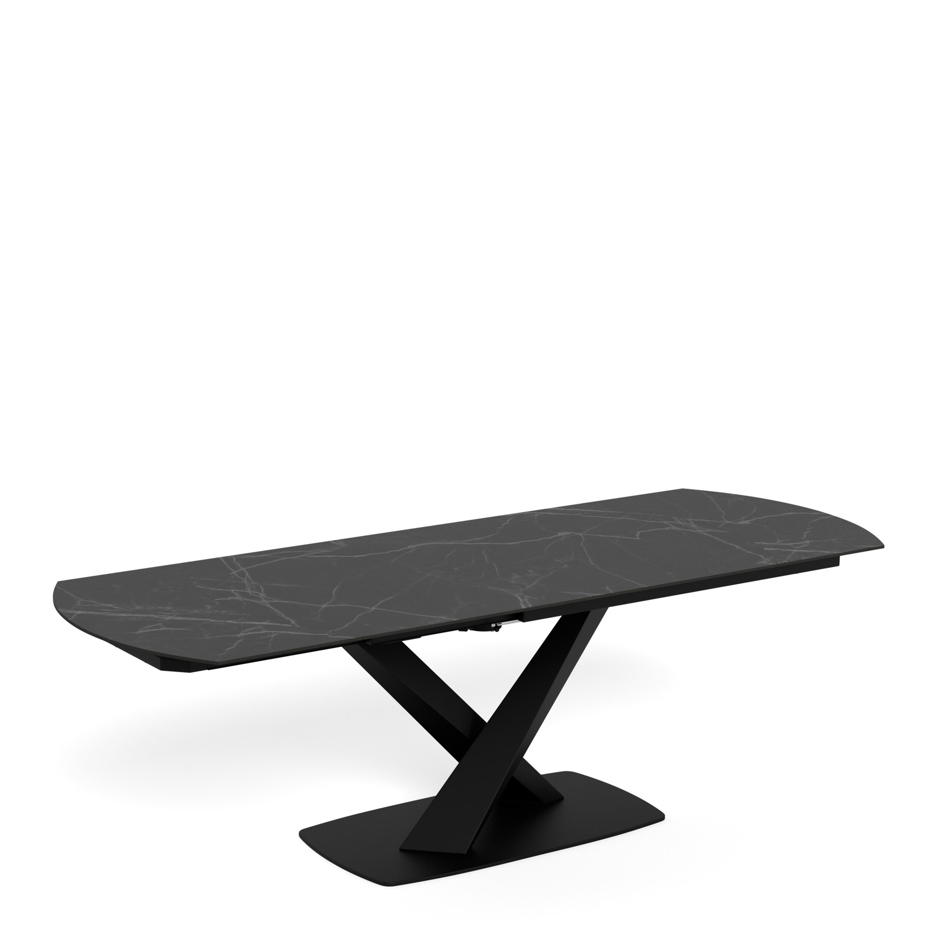 Morella Oval Extending Dining Table in Black Ceramic 160–240cm