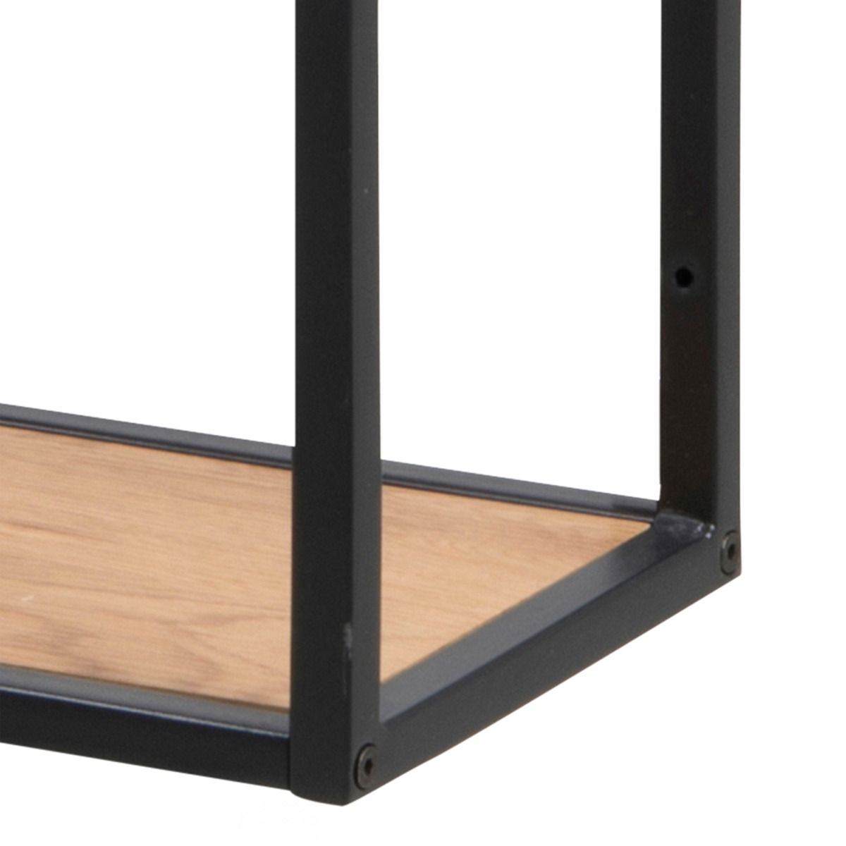 Seaford Black Metal Wide Wall Shelf with 3 Additional Oak Shelves – FTG, view 4