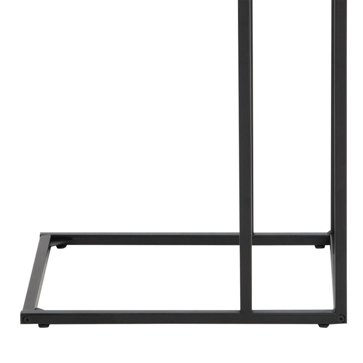 Seaford Black Metal Side Table with Oak Top – FTG, view 6