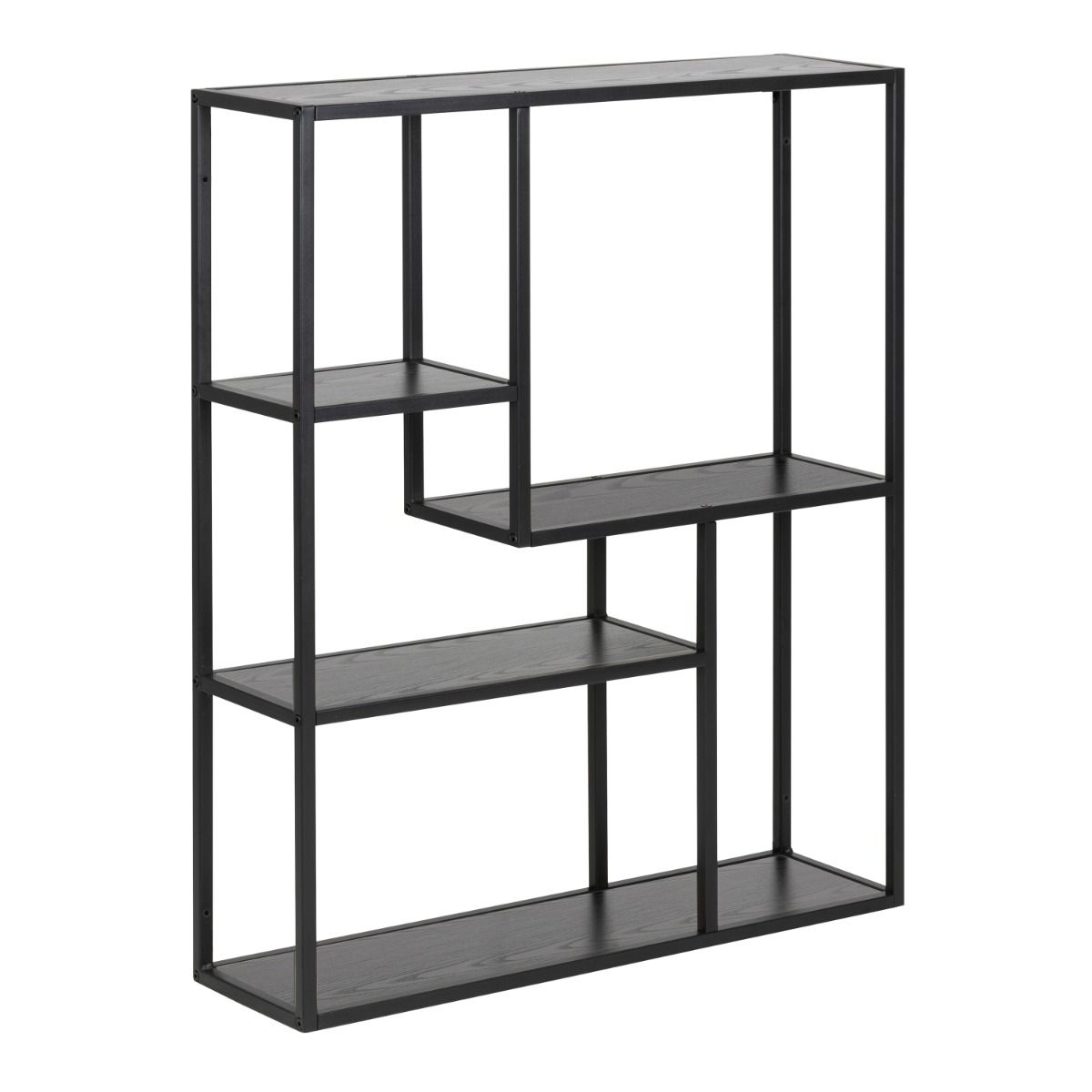 Seaford Black Metal Wall Shelf with 3 Additional Black Shelves – FTG