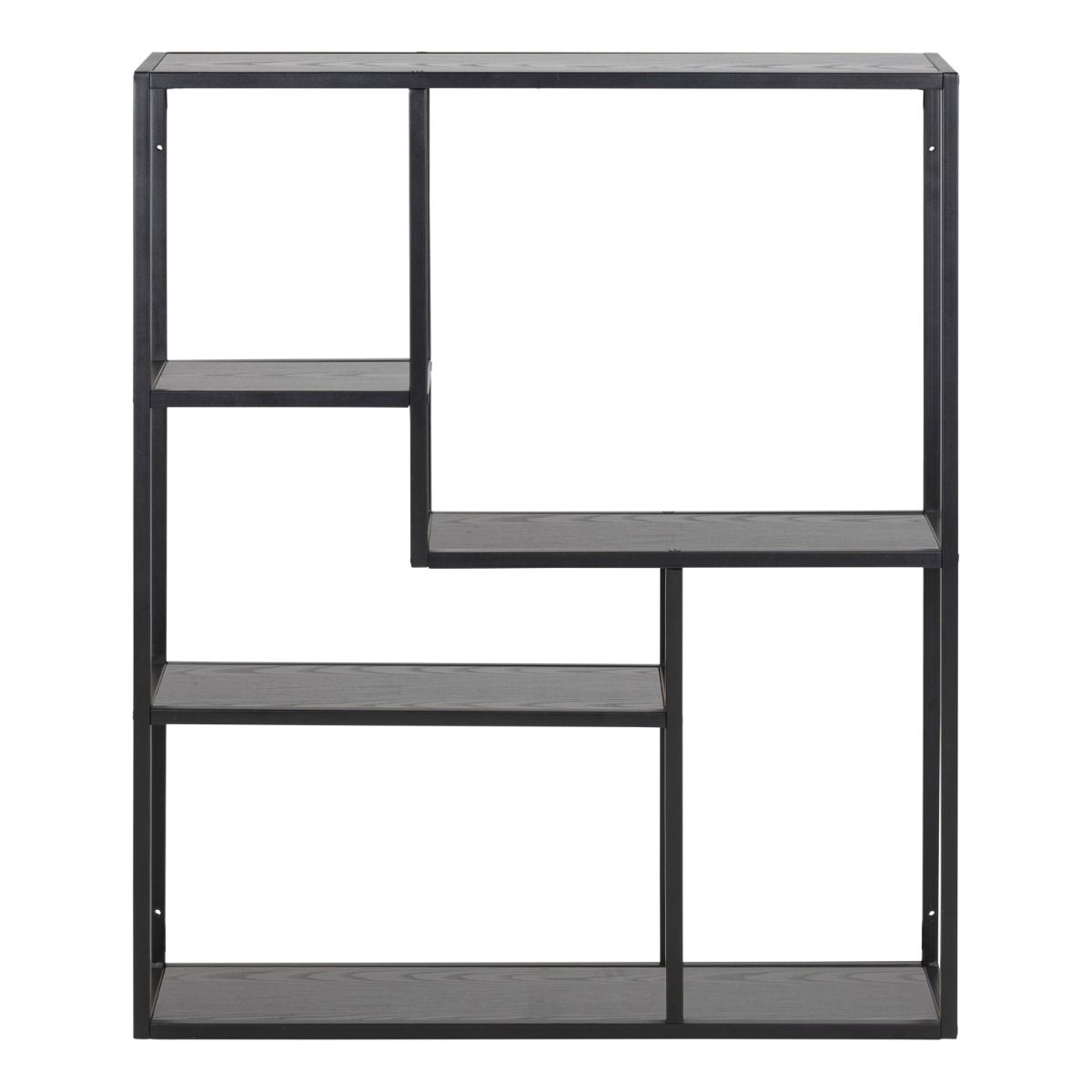 Seaford Black Metal Wall Shelf with 3 Additional Black Shelves – FTG, view 2