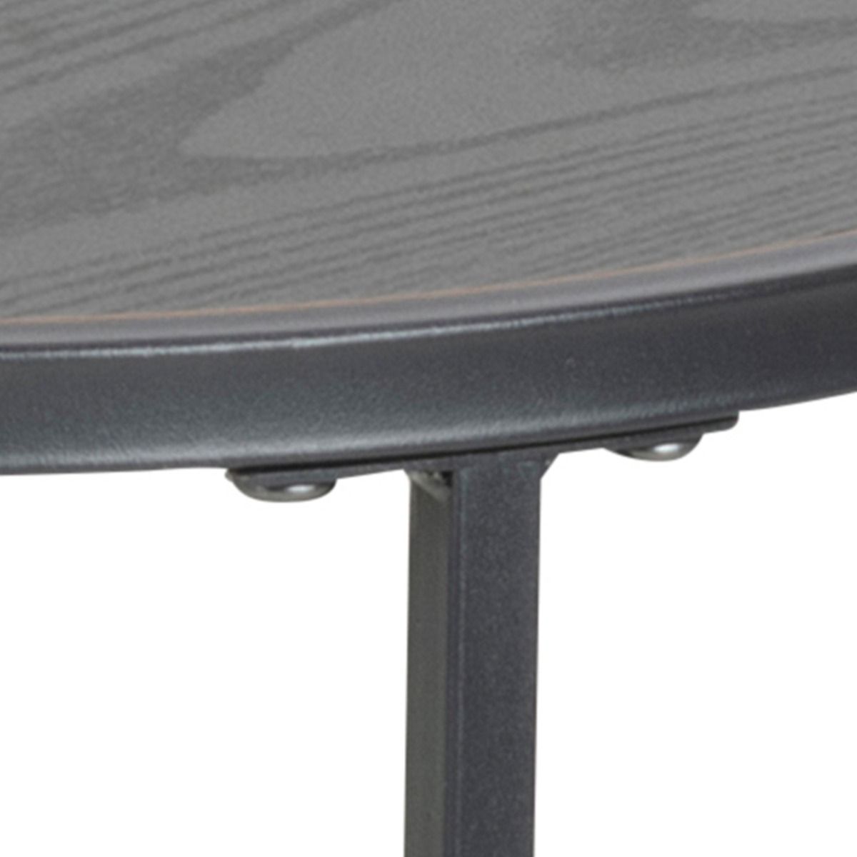 Seaford Black Metal Small Round Side Table with Black Top – FTG, view 5