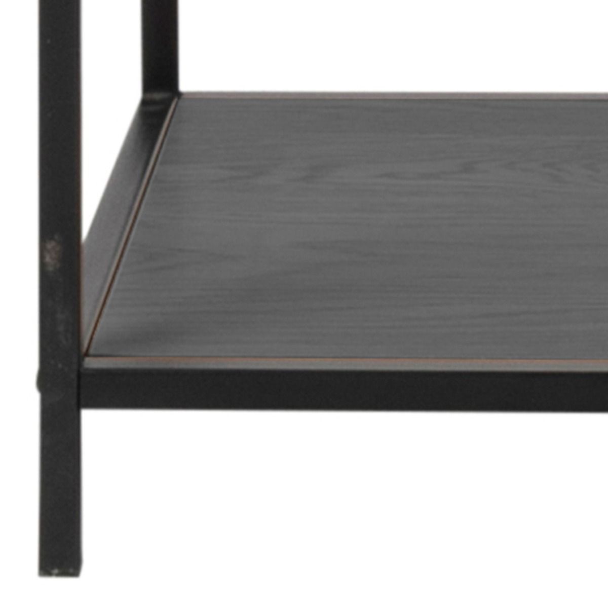 Seaford Black Metal Large Asymmetrical Bookcase with 5 Black Shelves – FTG, view 7