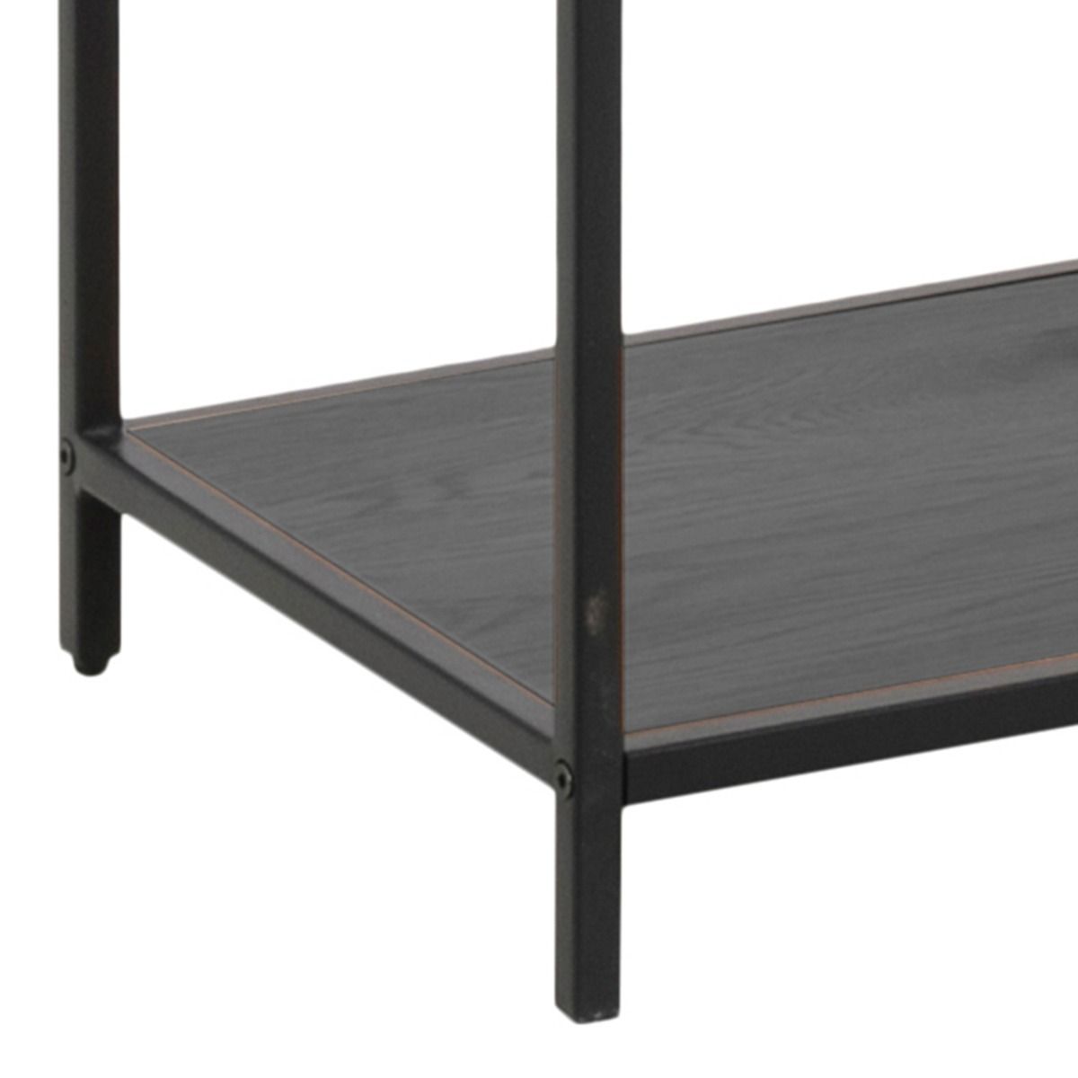Seaford Black Metal Large Asymmetrical Bookcase with 5 Black Shelves – FTG, view 5