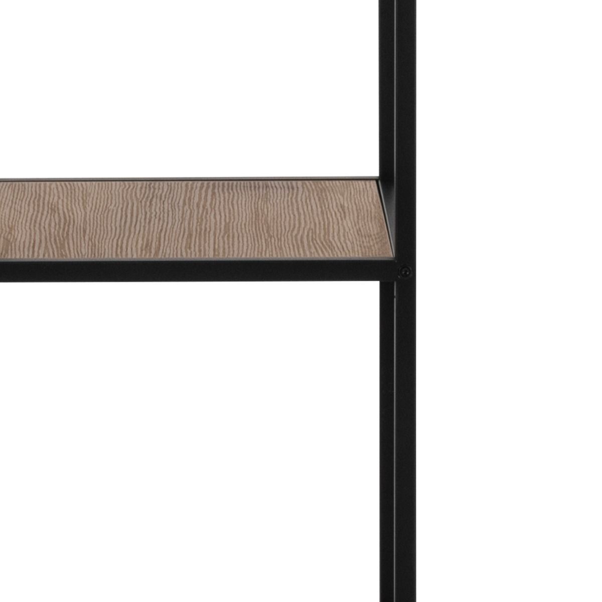 Seaford Bookcase with 2 Drawers and 3 Shelves in Black & Oak – FTG, view 4