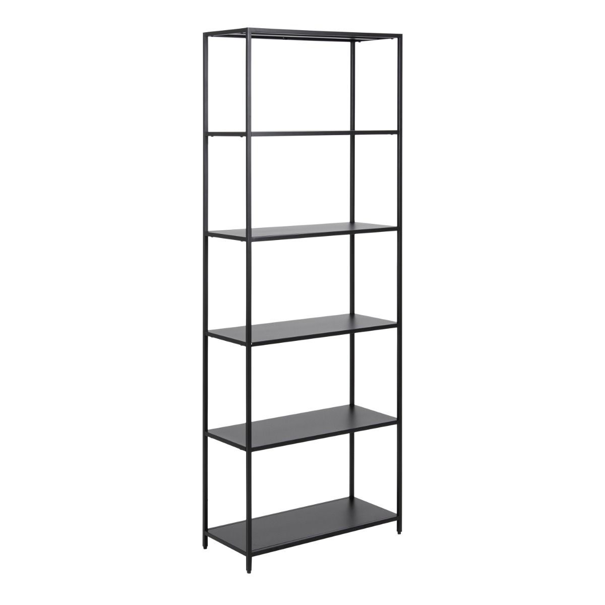 Newcastle Tall Bookcase with 5 Shelves in Matt Black – FTG