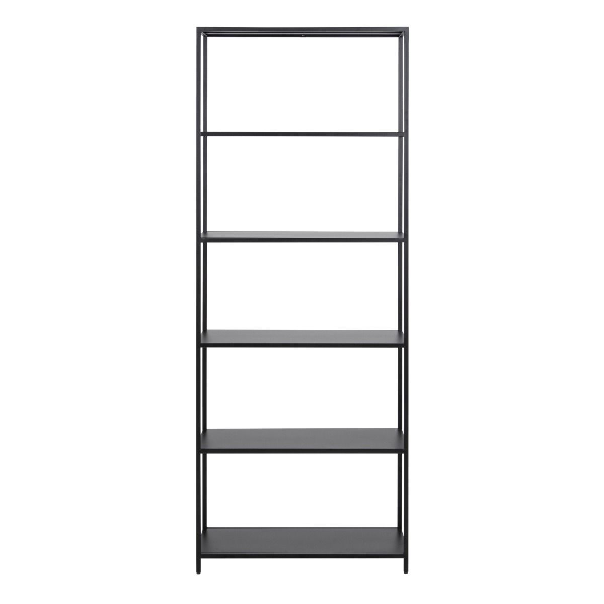 Newcastle Tall Bookcase with 5 Shelves in Matt Black – FTG, view 2