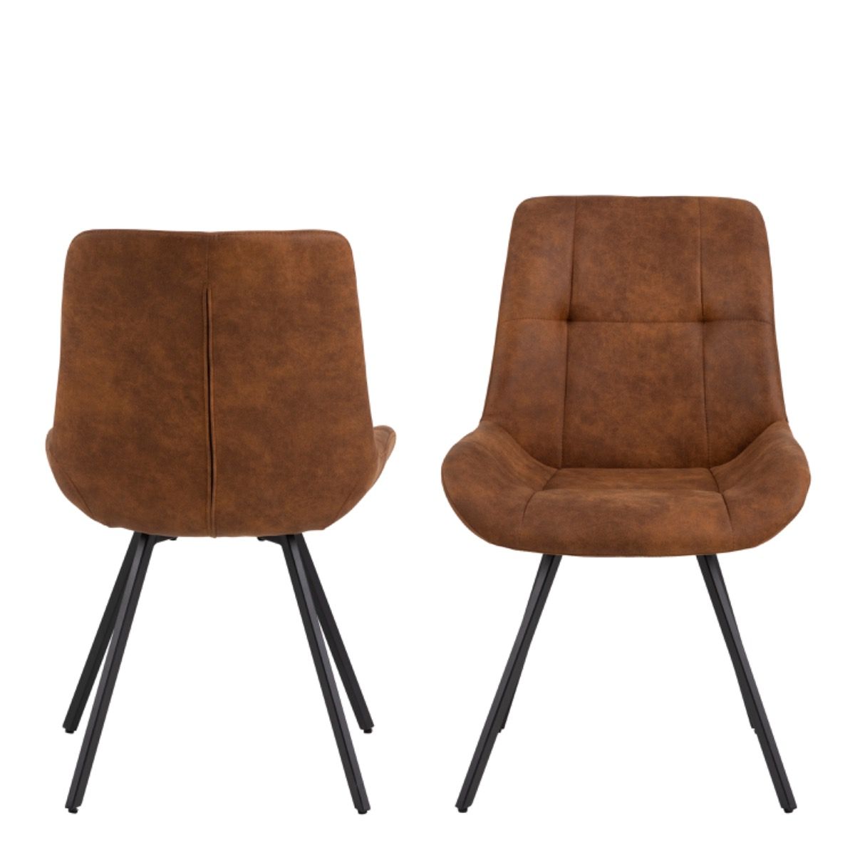 Waylor Dining Chair in Brown Fabric Set of 2 – FTG, view 2