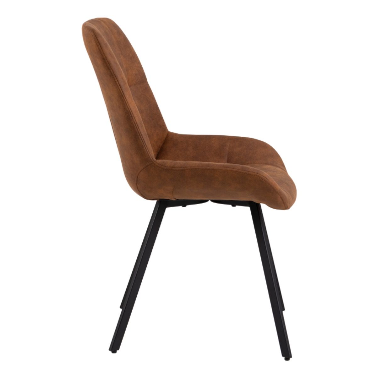 Waylor Dining Chair in Brown Fabric Set of 2 – FTG, view 3