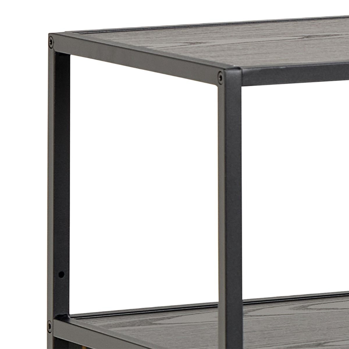 Seaford Wide Ash Black Metal Bookcase With 4 Black Ash Shelves – FTG, view 6