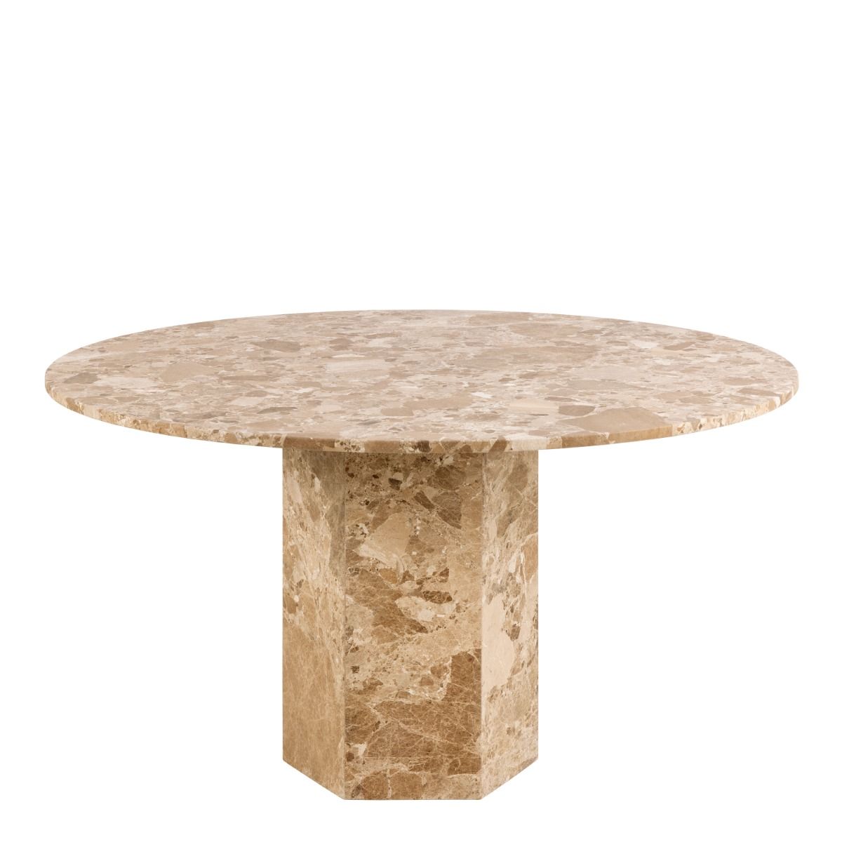 Naxos Round Dining Table in Brown Marble – FTG