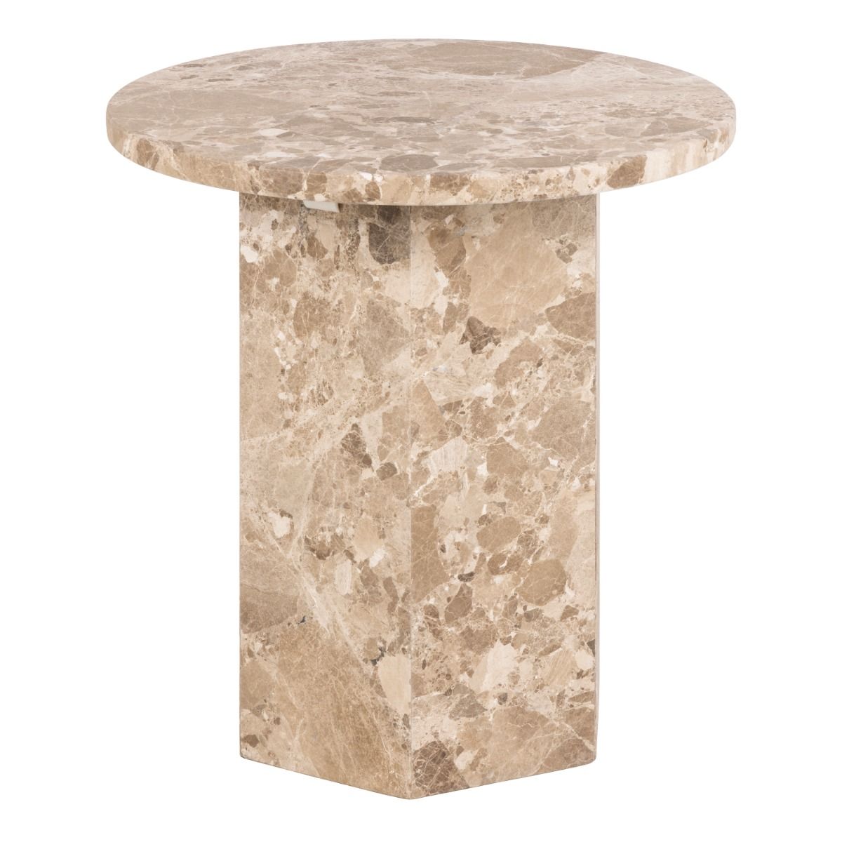 Naxos Side Table in Brown Marble – FTG