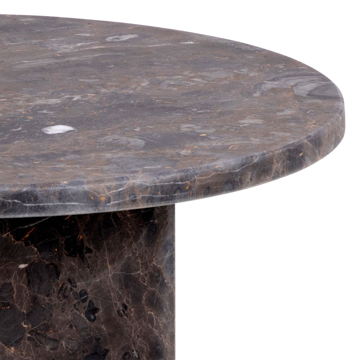 Naxos Round Side Table In Marron Marble – FTG, view 3
